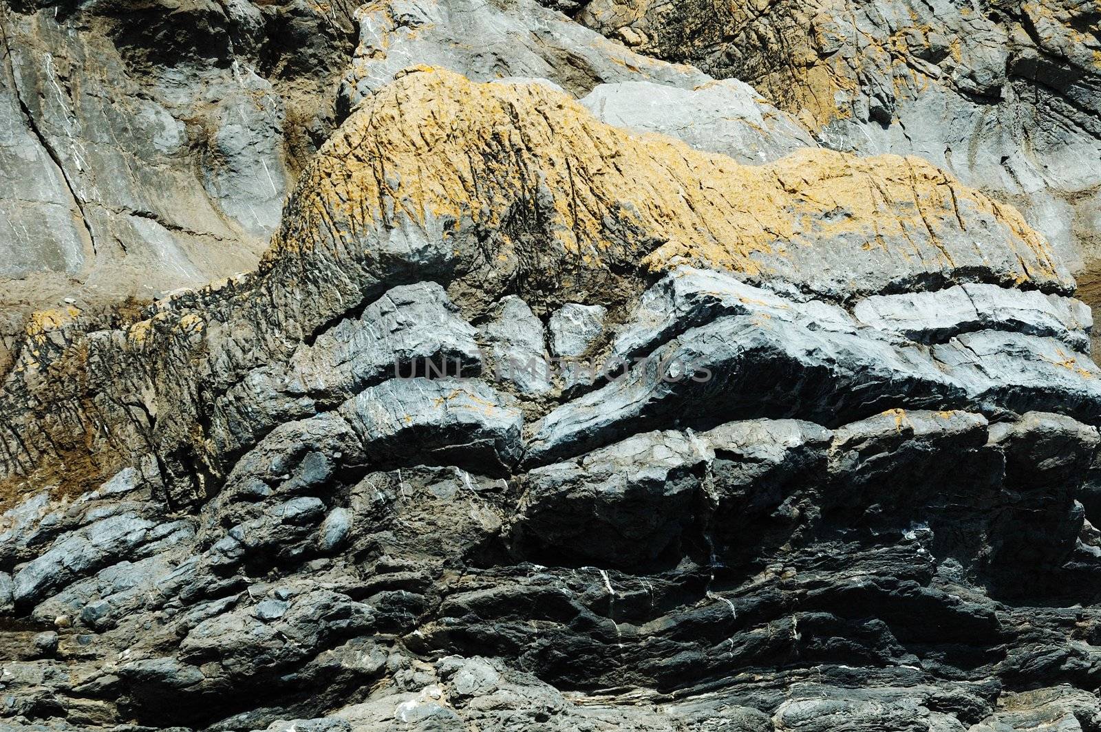 structure of rock and stones , horizontally framed shot