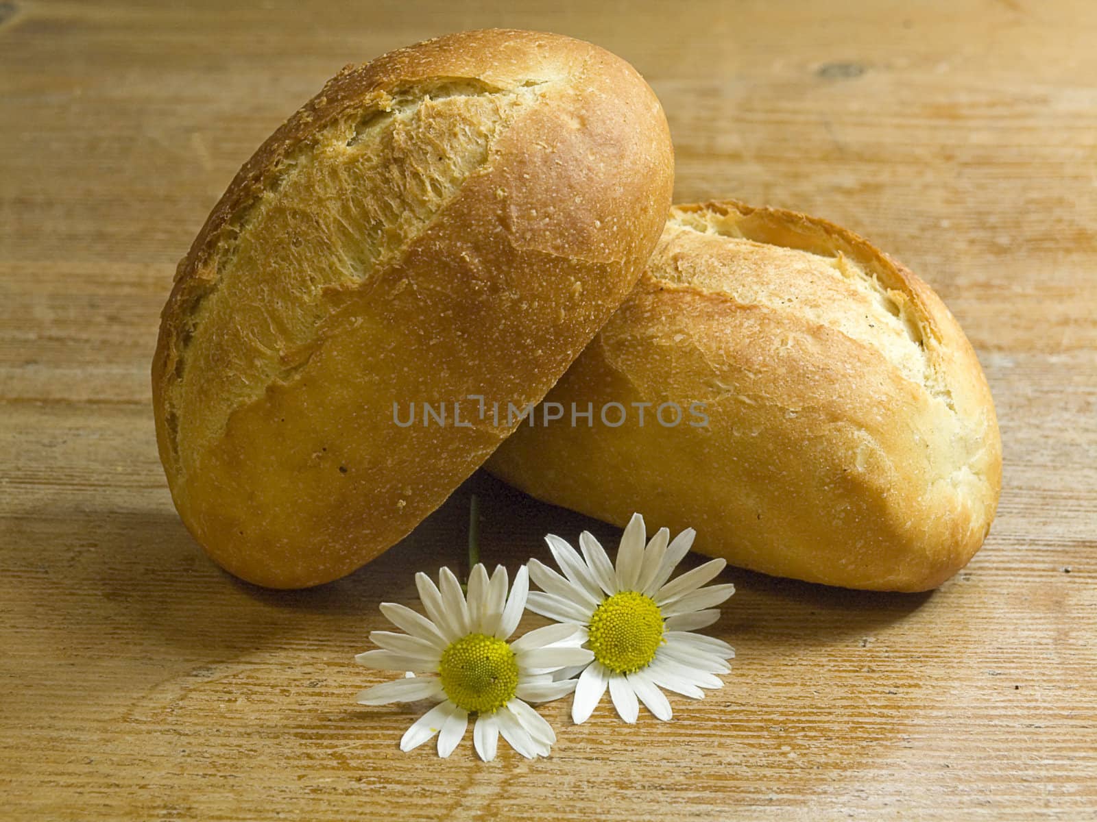 close-up of fresh baked rolls on the table