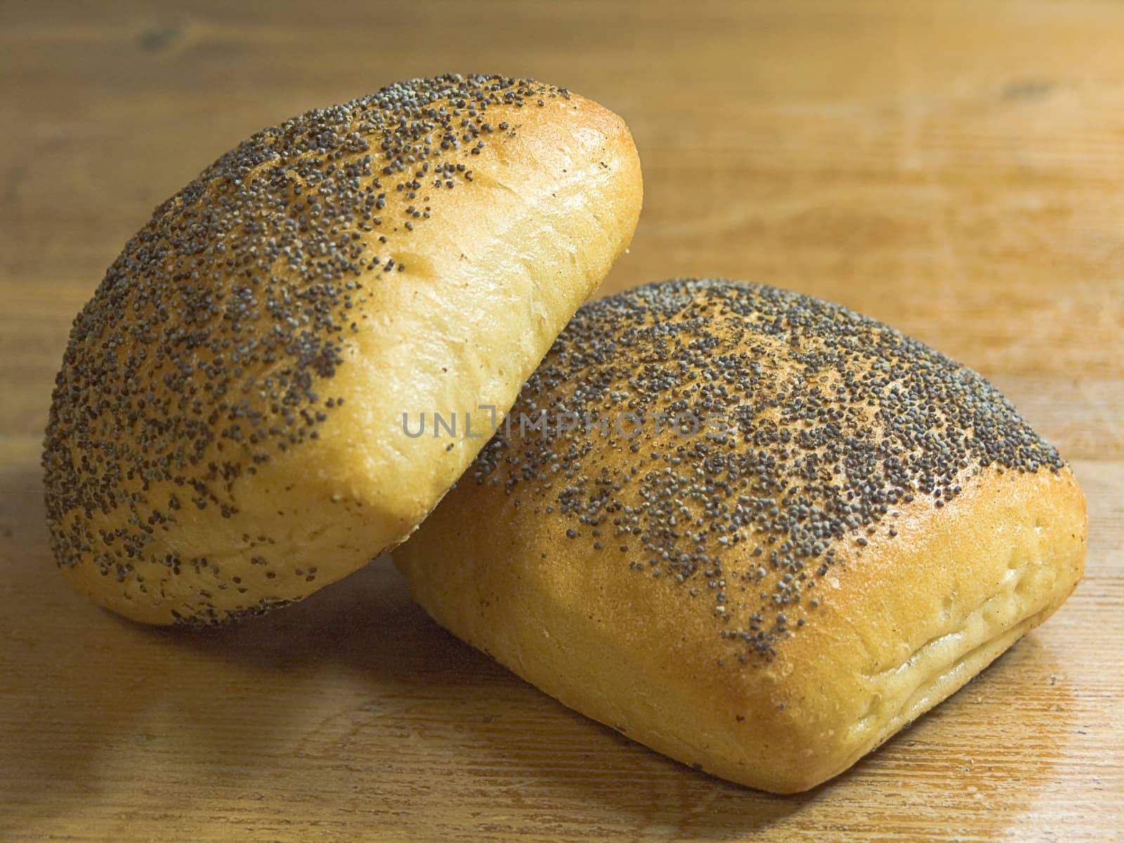 close-up of fresh baked rolls on the table