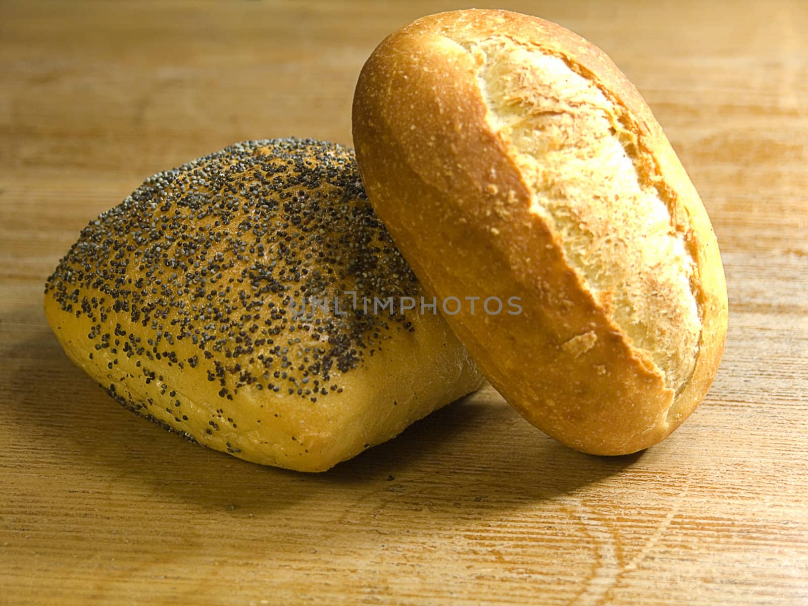 close-up of fresh baked rolls on the table