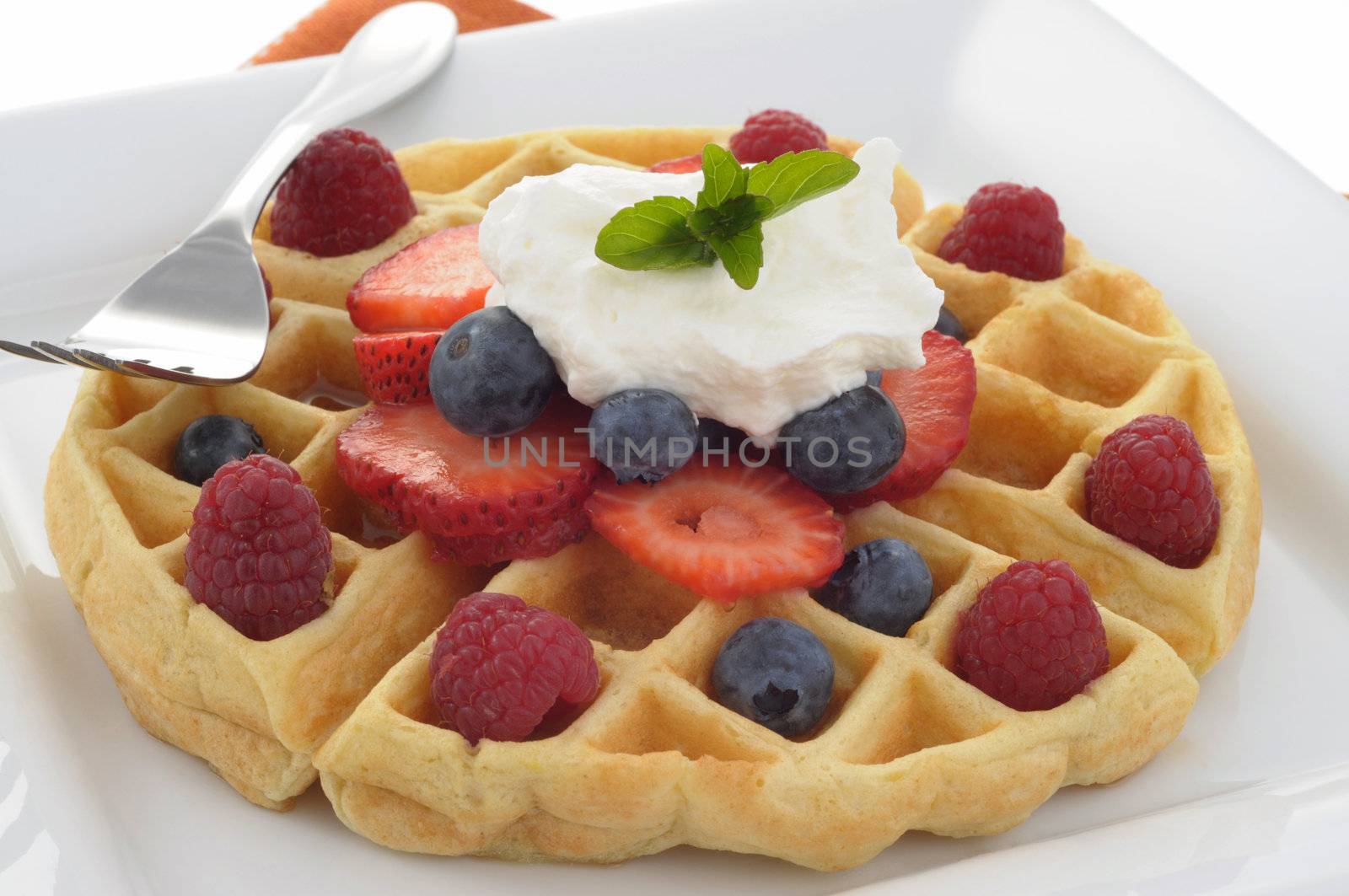 Waffle with Fruit by billberryphotography