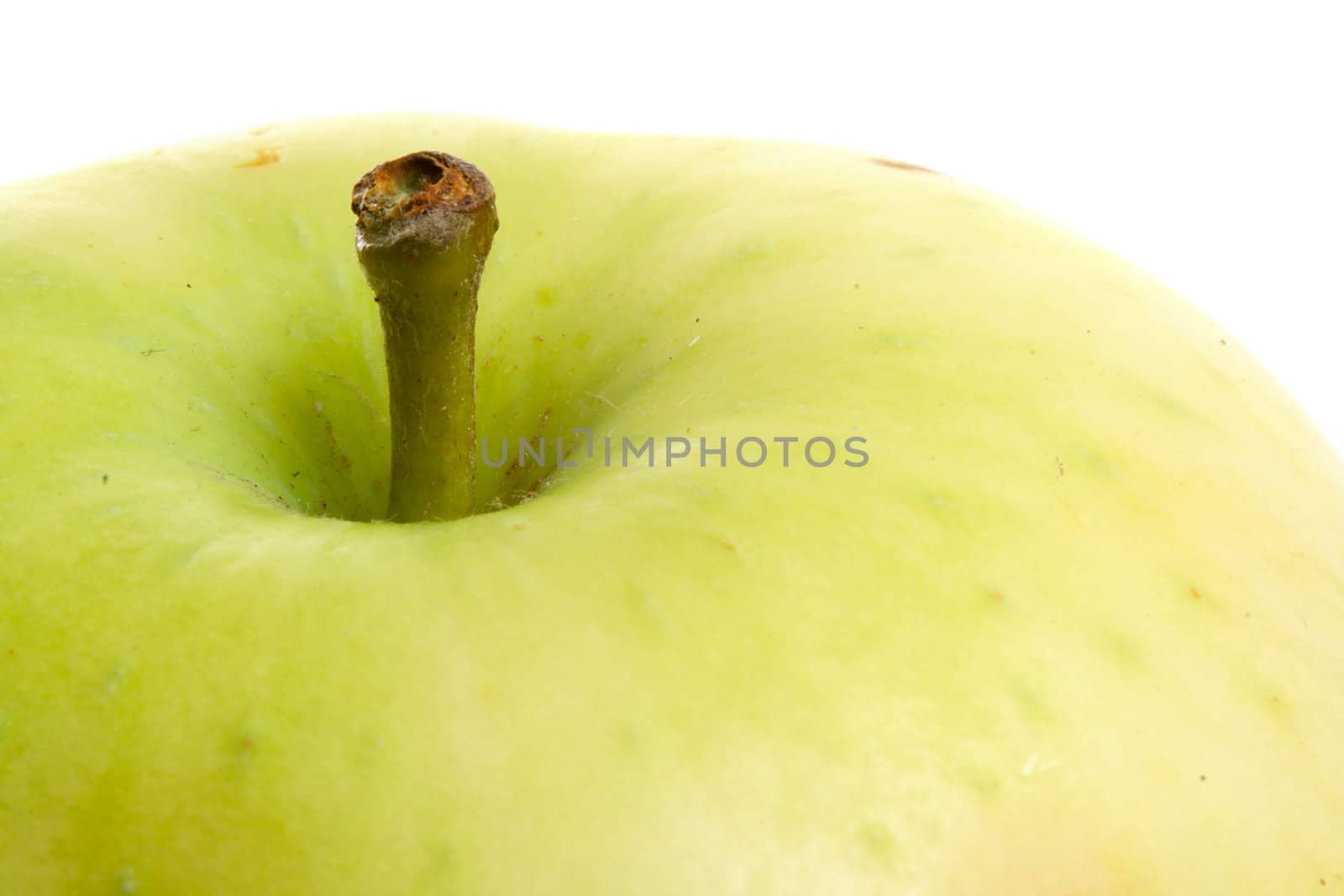 apple macro shot, isolated on white