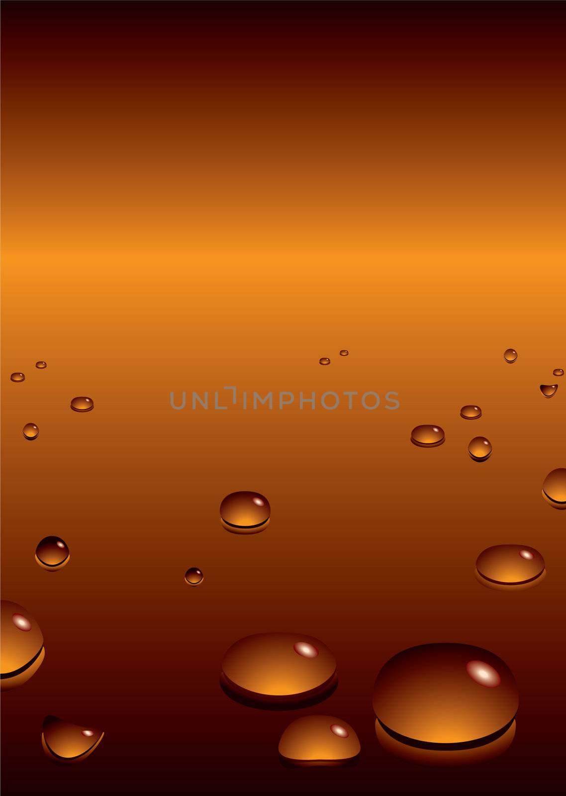 fresh bubble background in orange and black with copy space