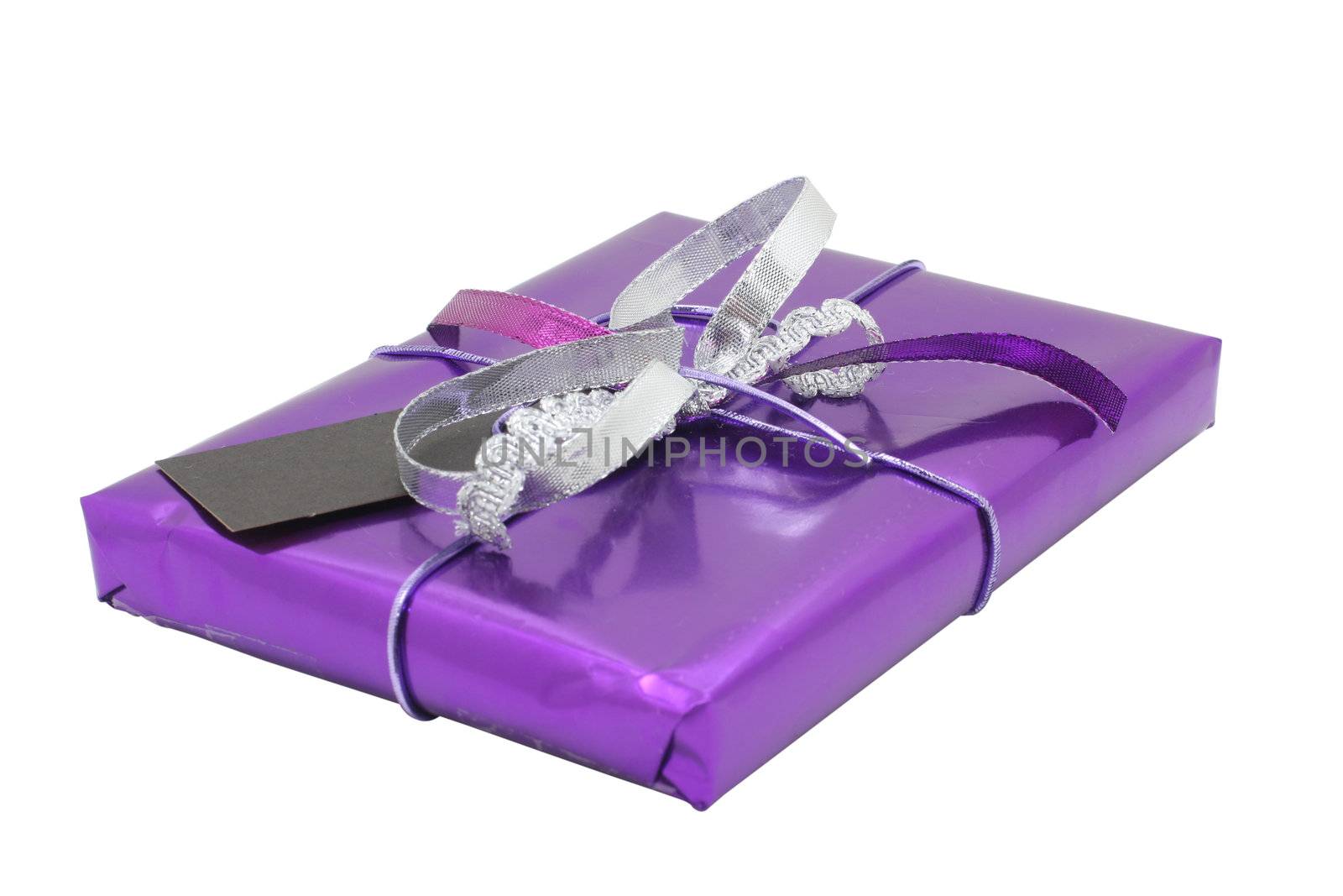 A wrapped present isolated on white, with clipping paths