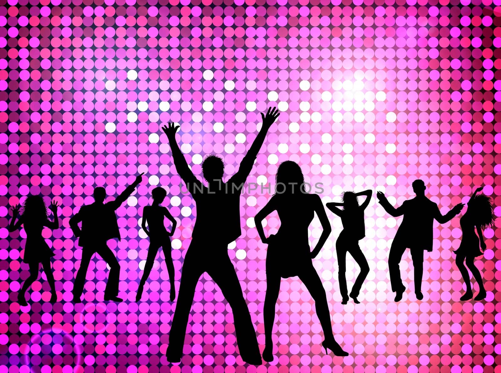 Disco - dancing young people by peromarketing