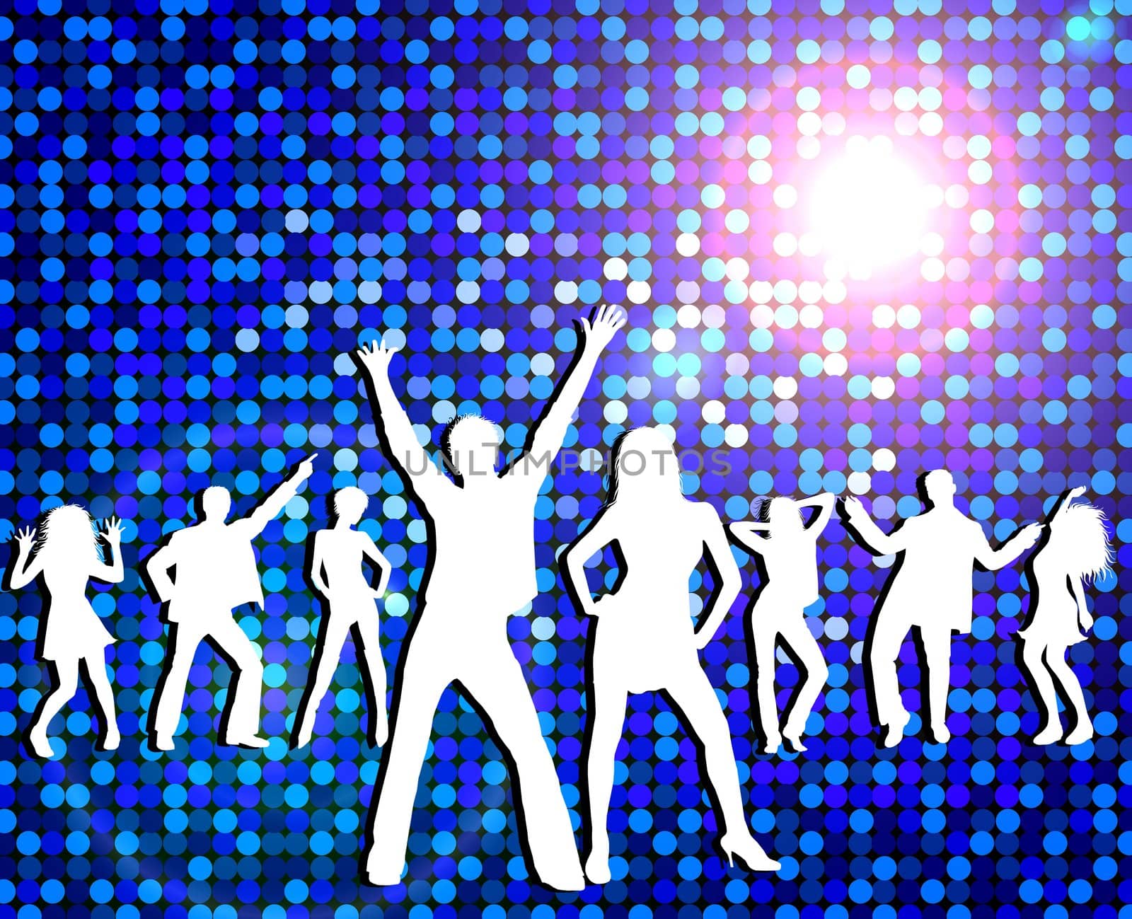 Disco - dancing young people by peromarketing