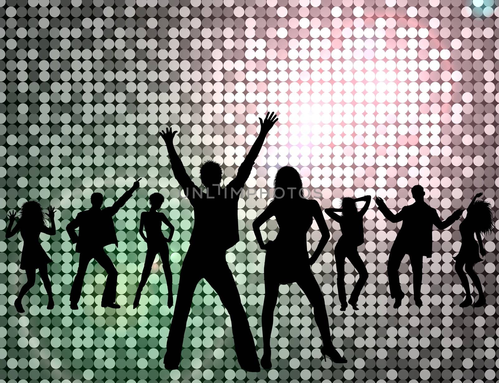 Disco - dancing young people by peromarketing