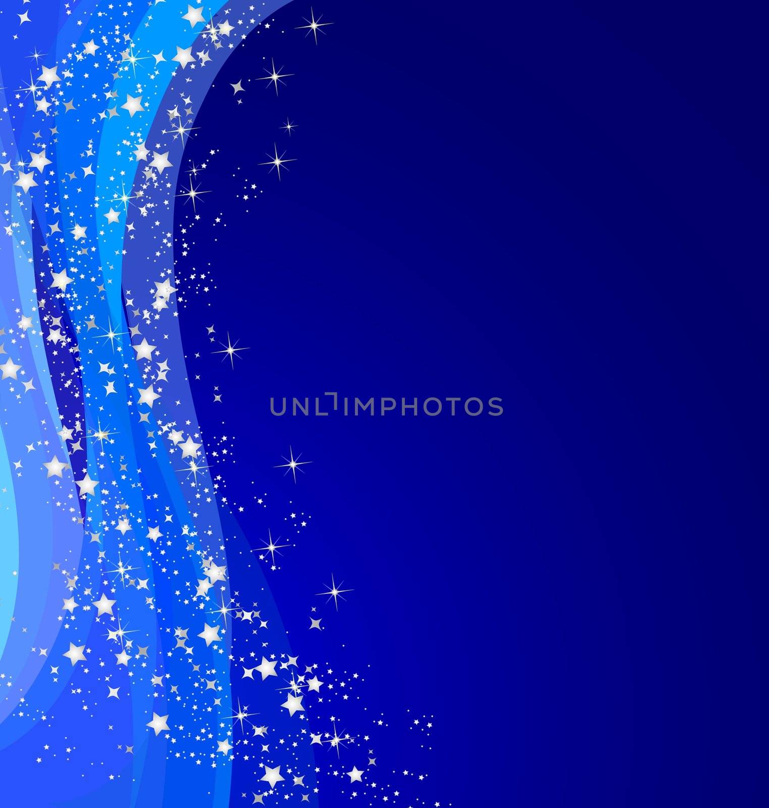 Illustration of a blue christmas background with stars by peromarketing