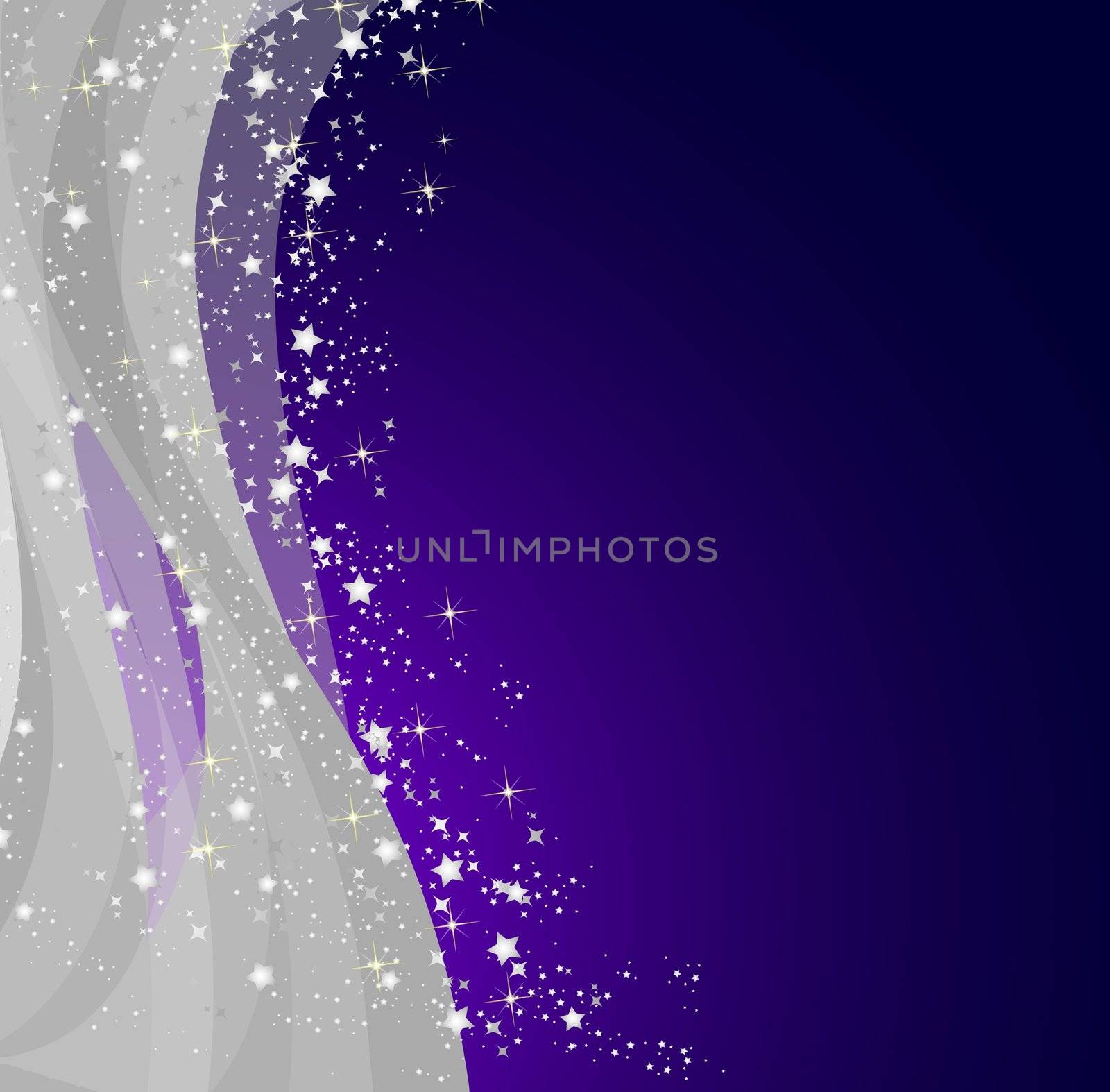 Illustration of a purple christmas background with stars