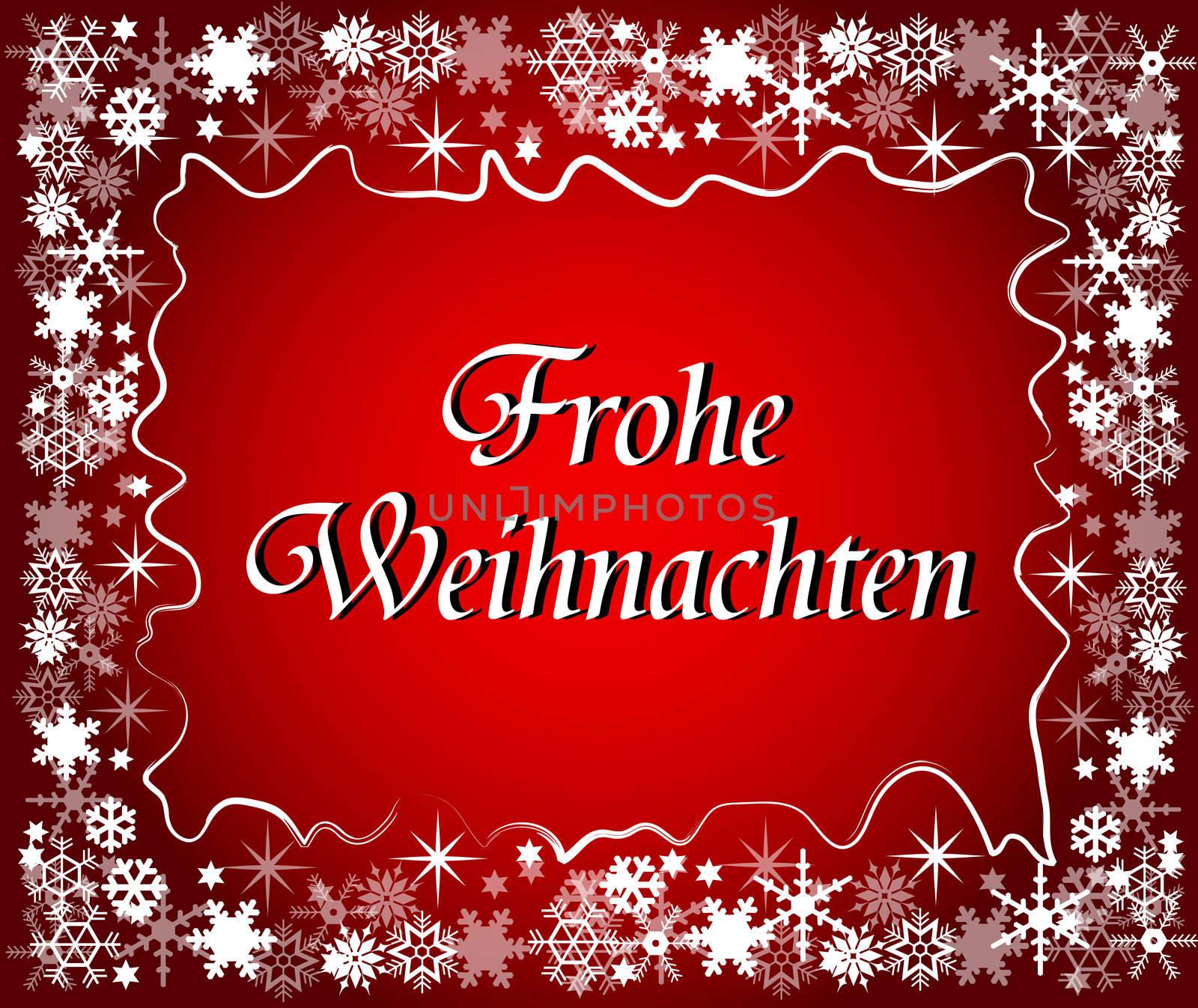 german christmas frame with snowflakes by peromarketing