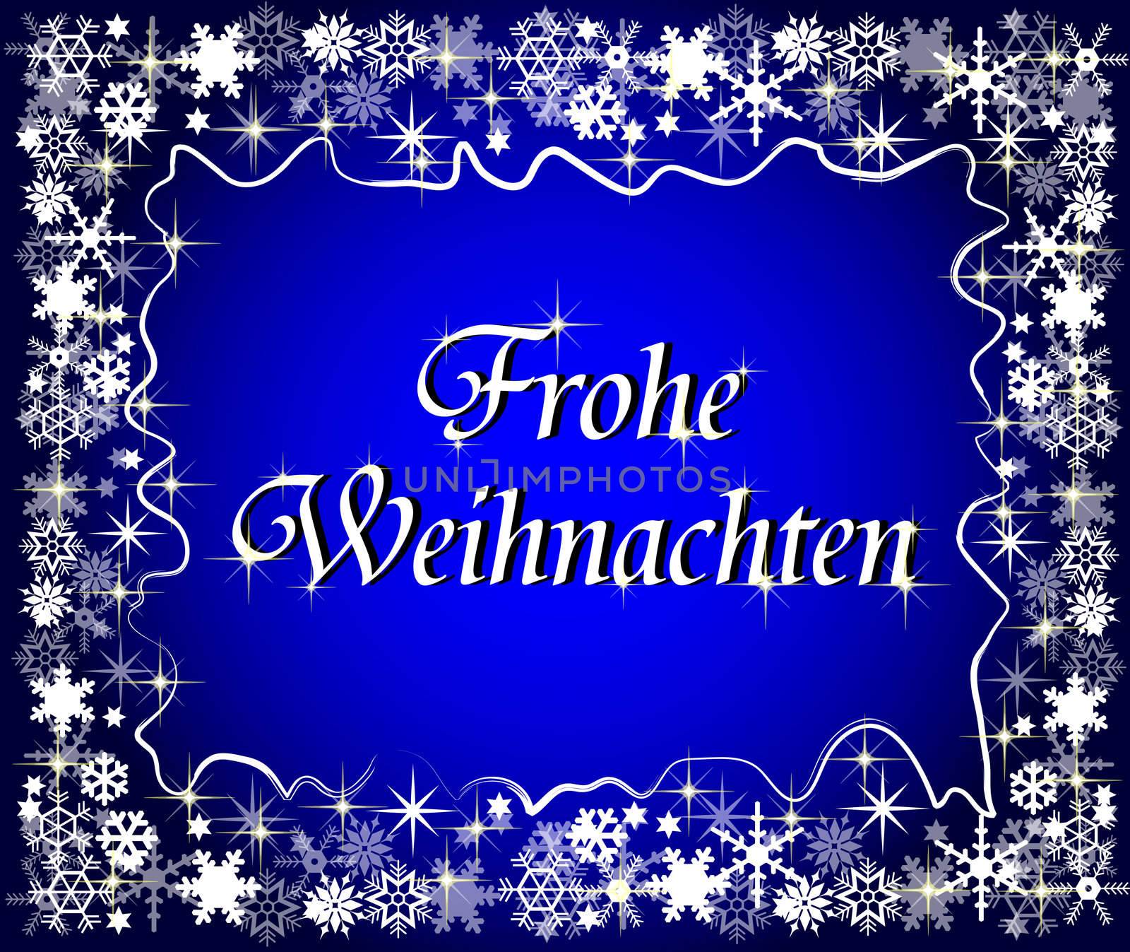 german christmas frame with snowflakes by peromarketing