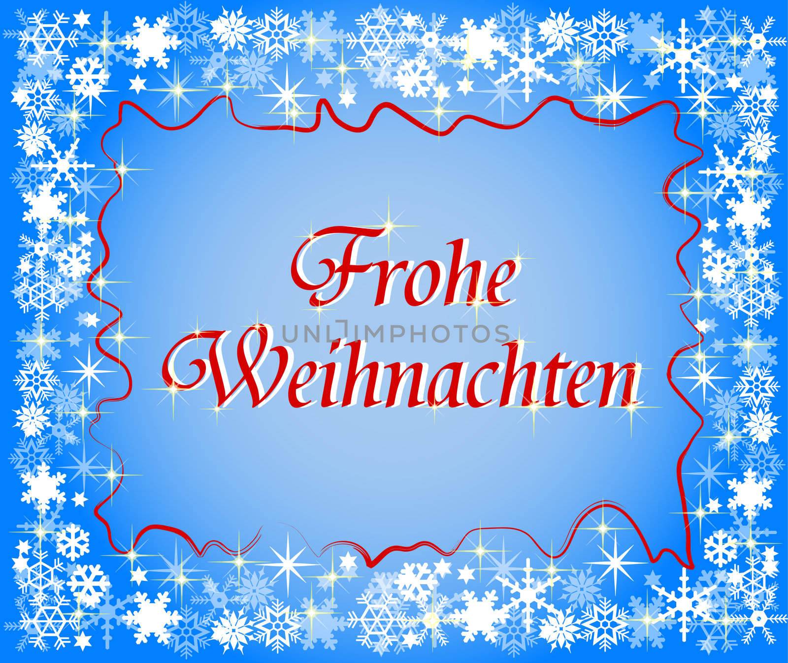 german christmas frame with snowflakes by peromarketing