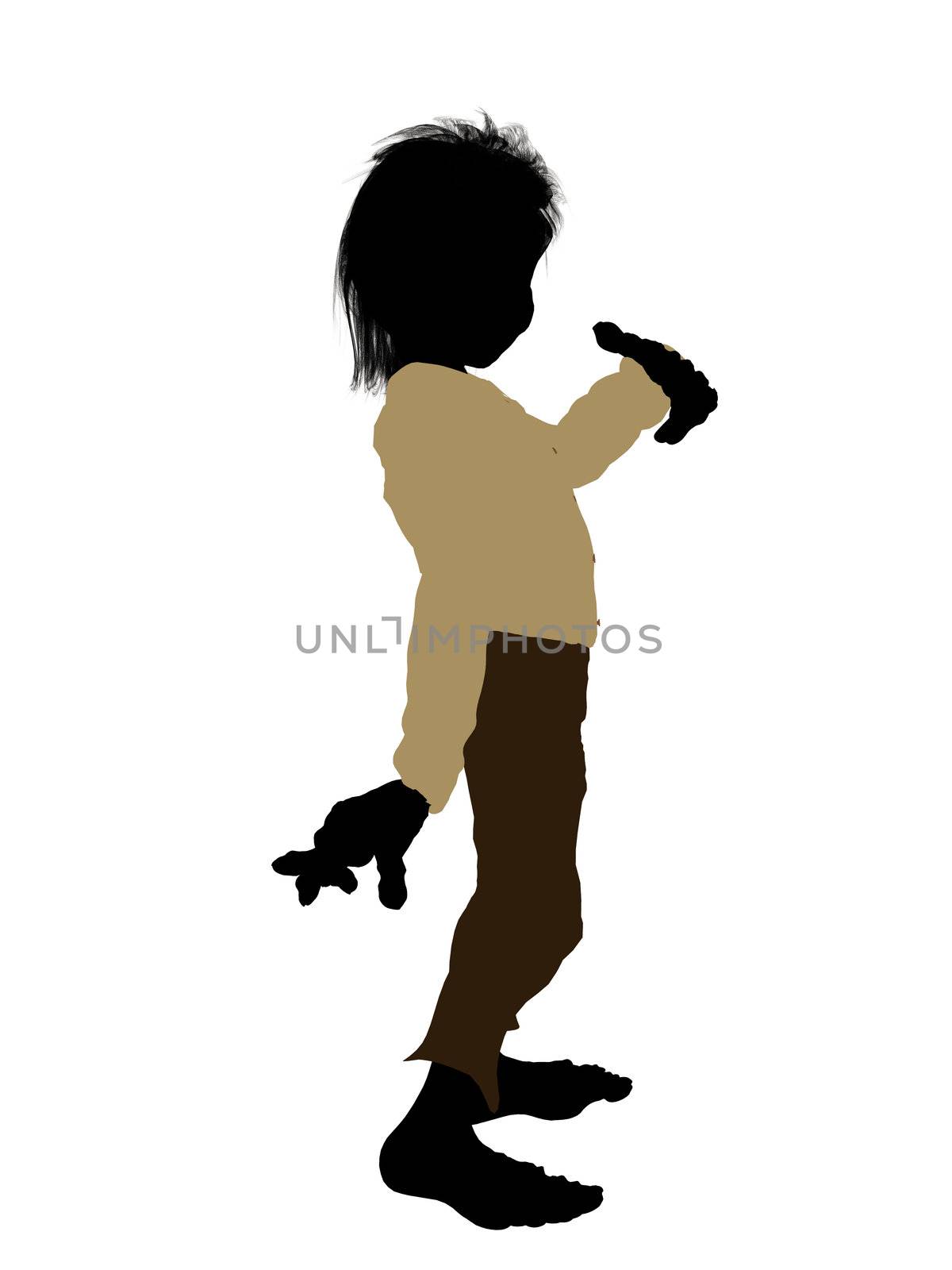 Dwarf illustration silhouette on a white background