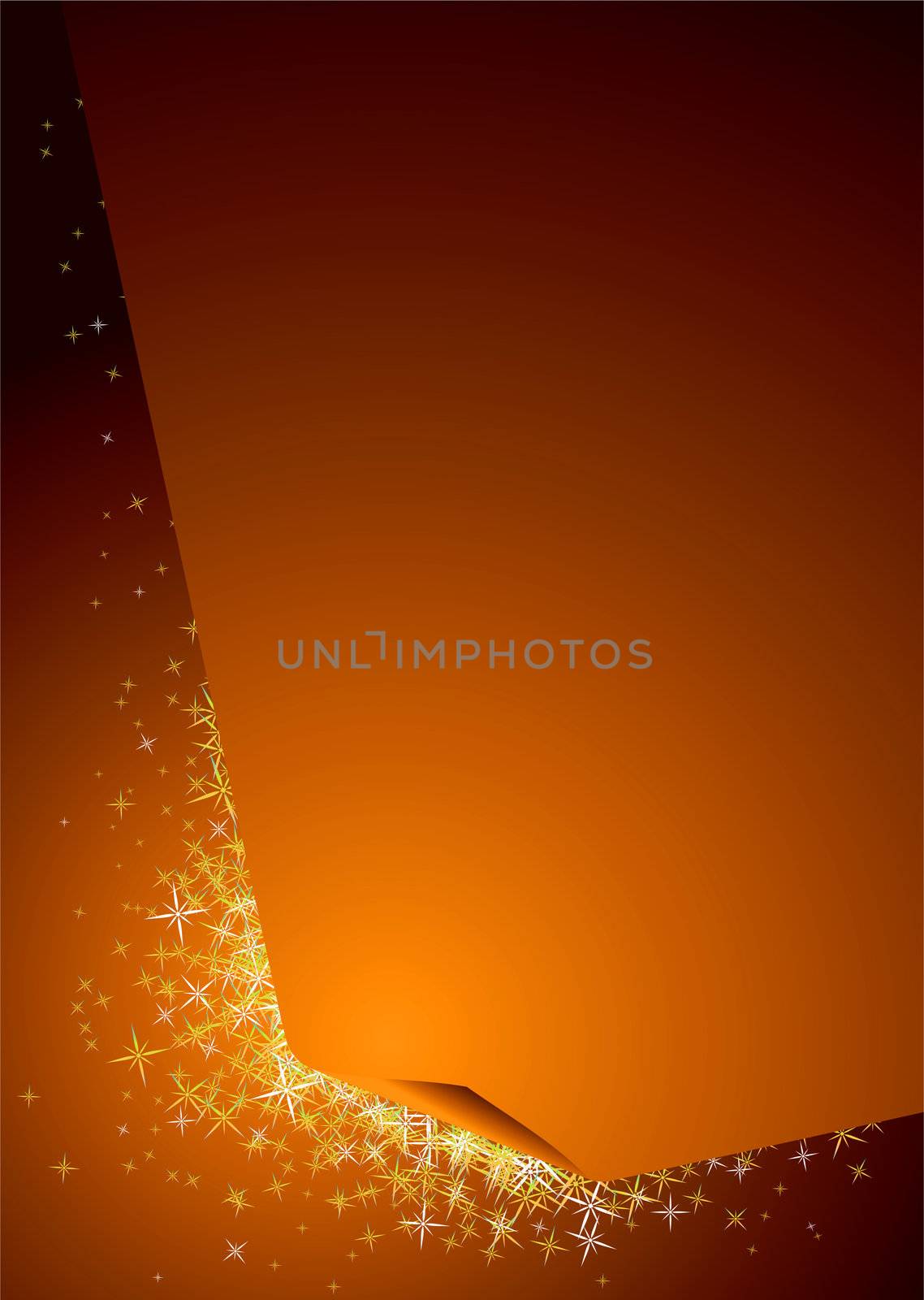 
Illustrated abstract background in orange with sparkles in white