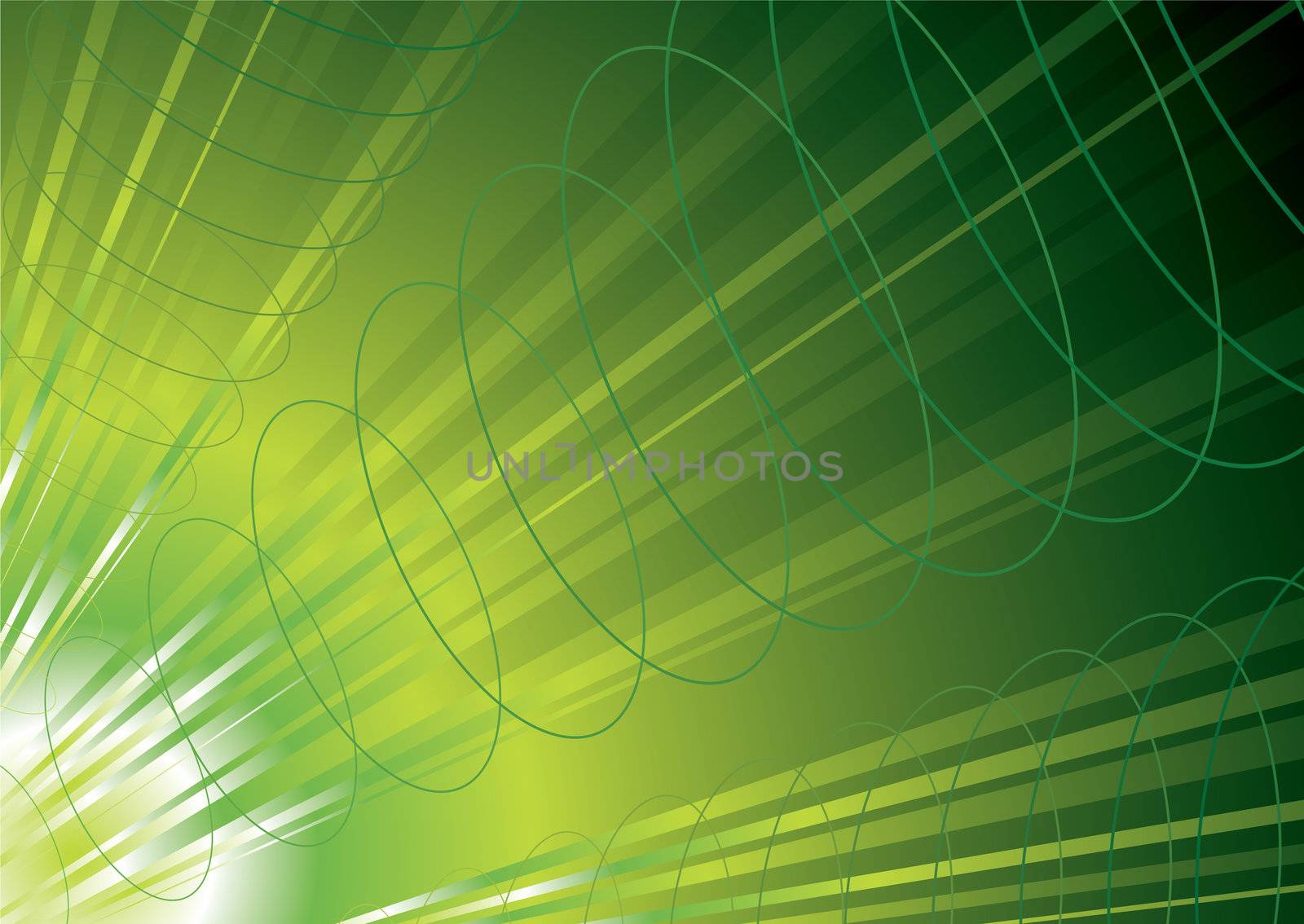 green energy inspired background with flowing waves of power