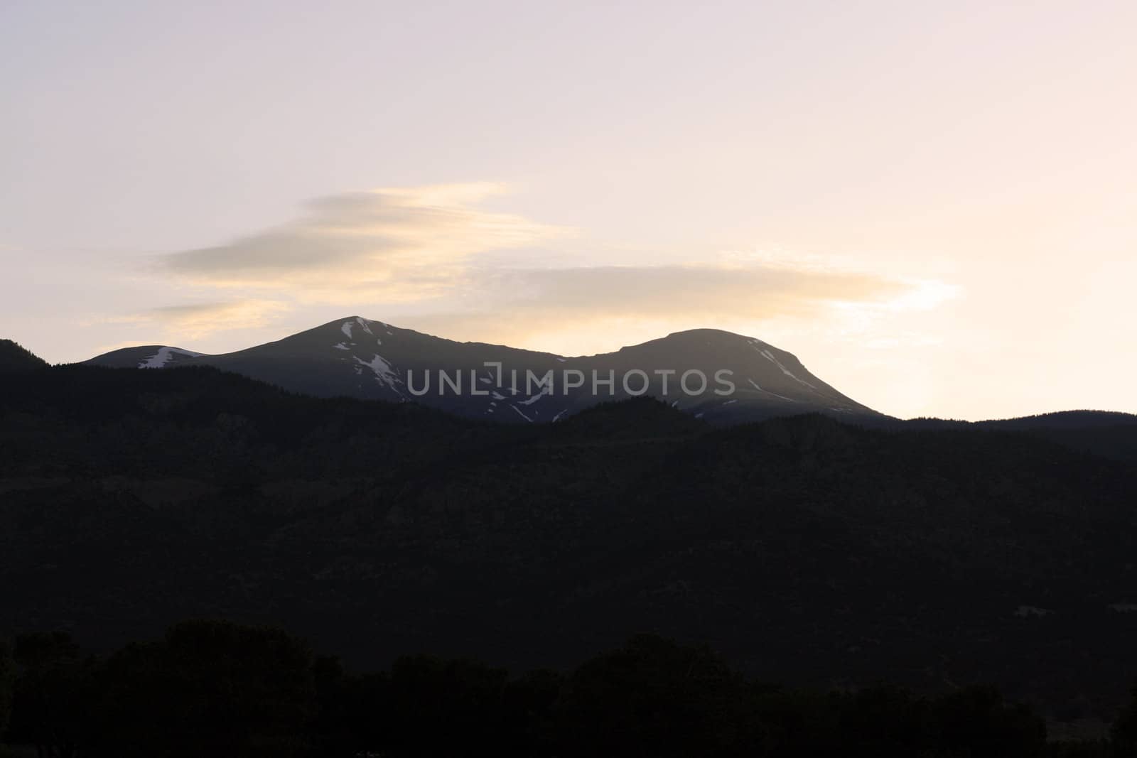 Early sunrise on Colorado mountains
