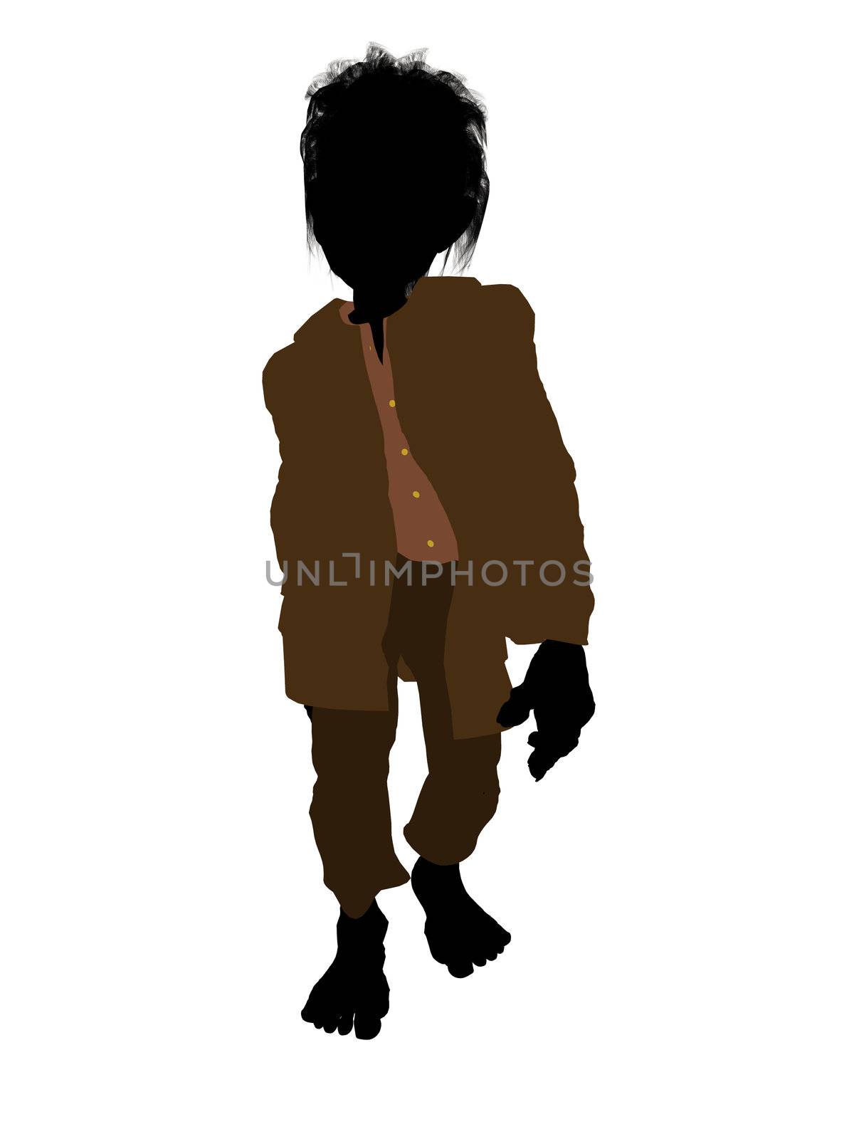 Dwarf illustration silhouette on a white background