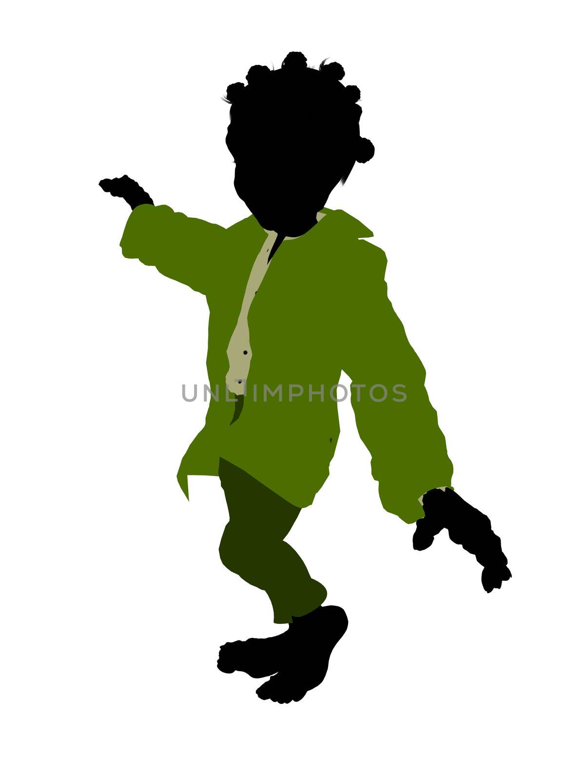 Dwarf illustration silhouette on a white background