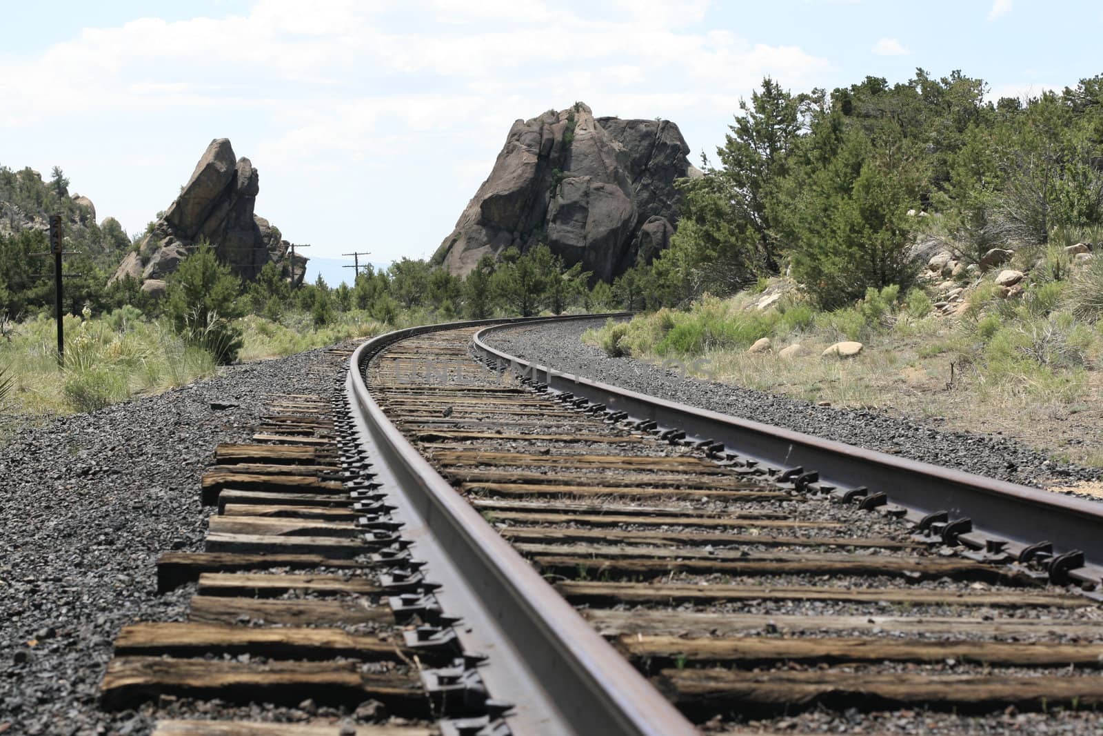 The old tracks of the Union Pacific Railroad
