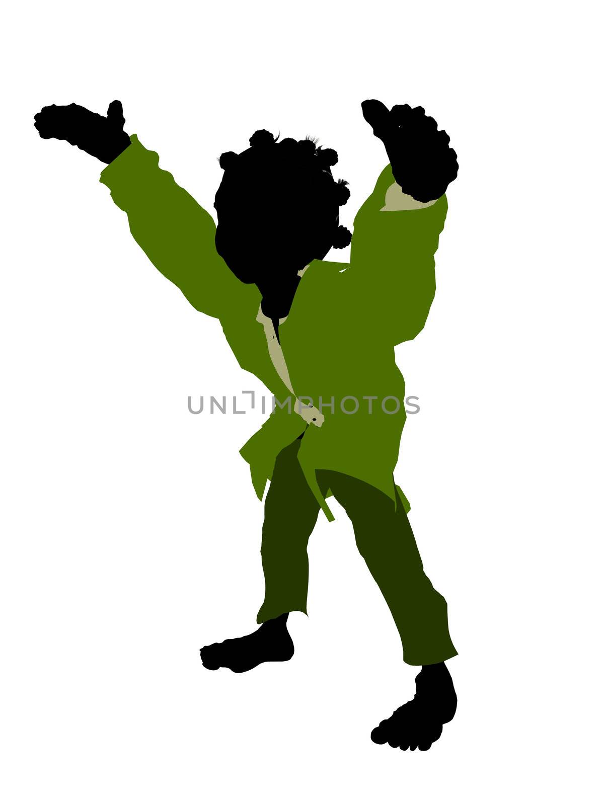 Dwarf illustration silhouette on a white background