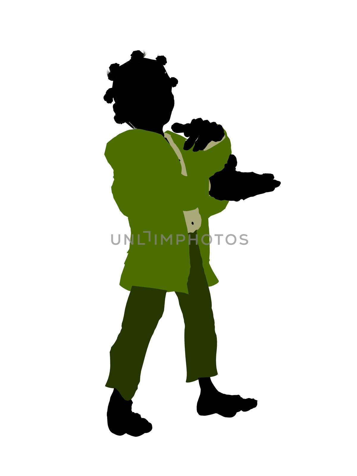 Dwarf illustration silhouette on a white background