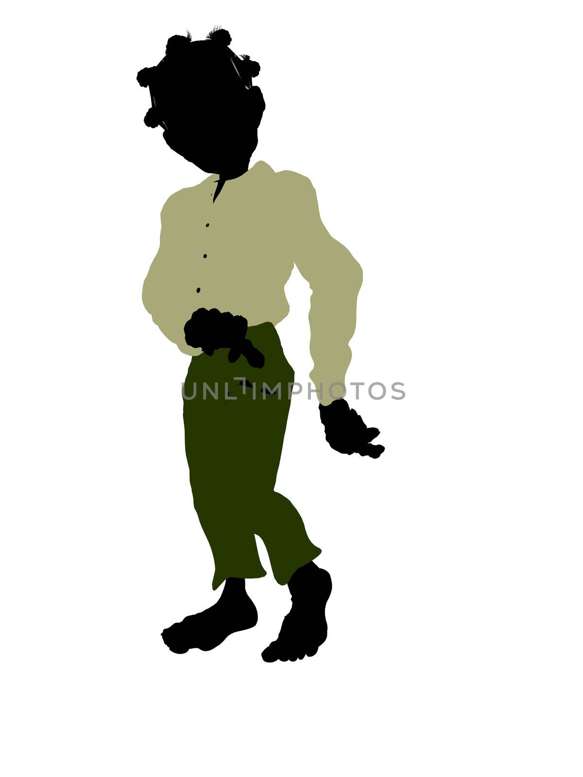 Dwarf illustration silhouette on a white background