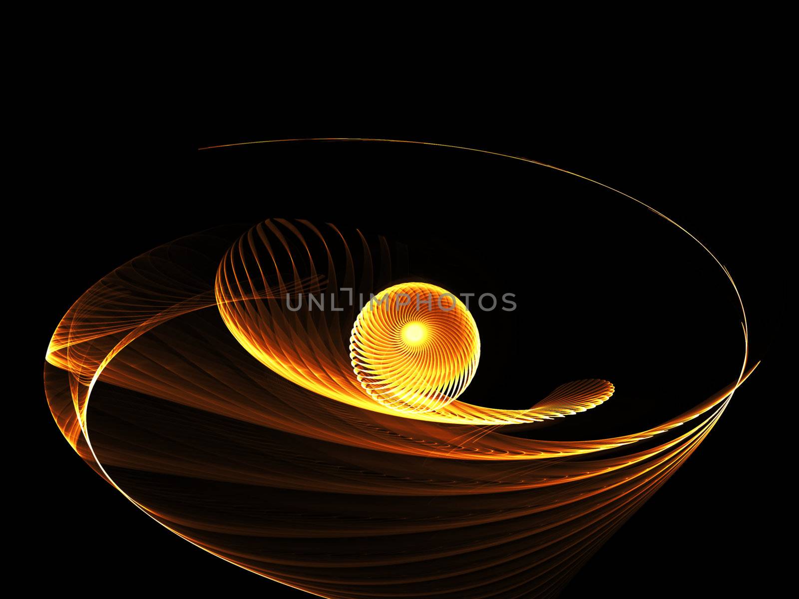 abstract rolling fireball on black background