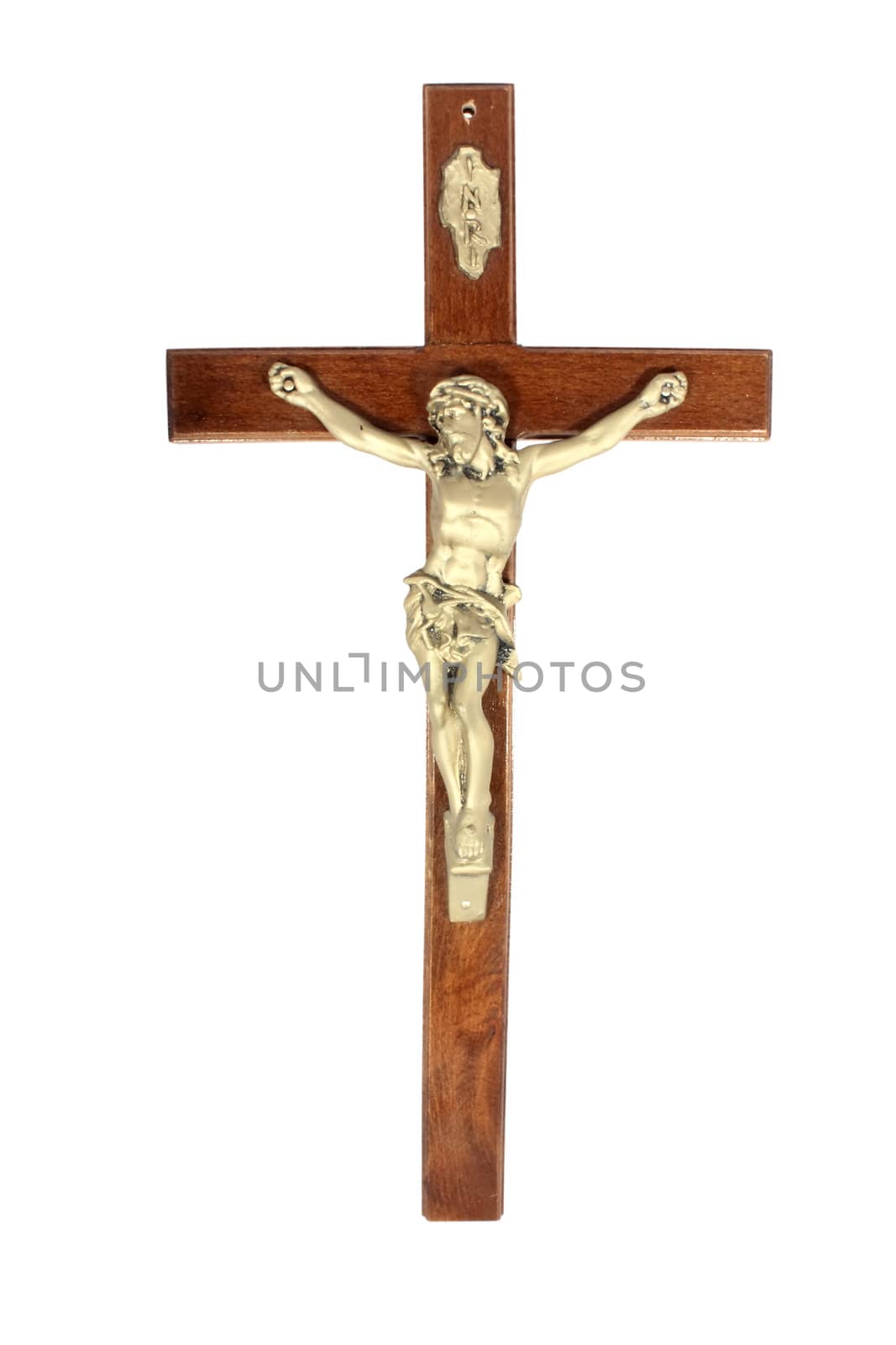 A crucifix isolated on white background