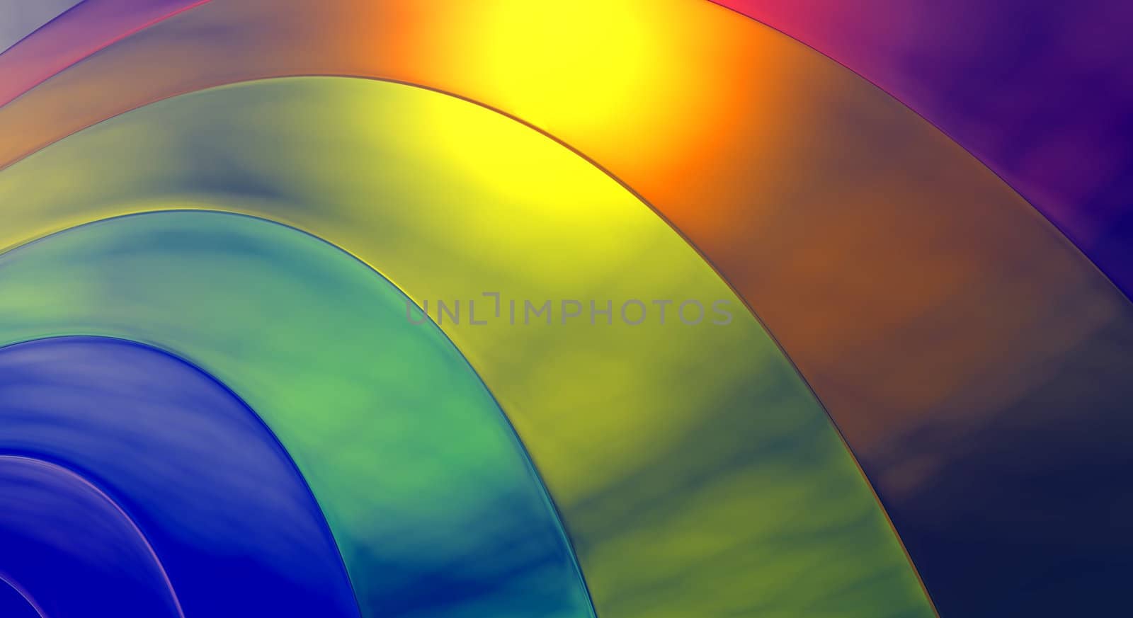 A close up of an illustration of a rainbow.