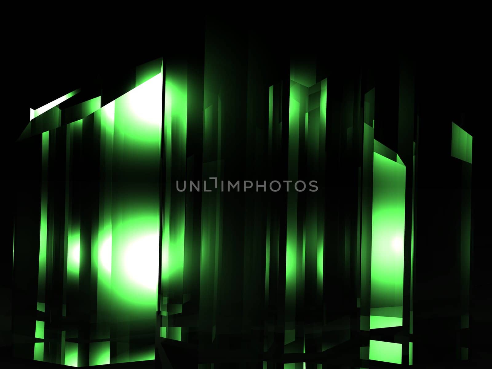 Illustration of a green crystal or kryptonite substance.