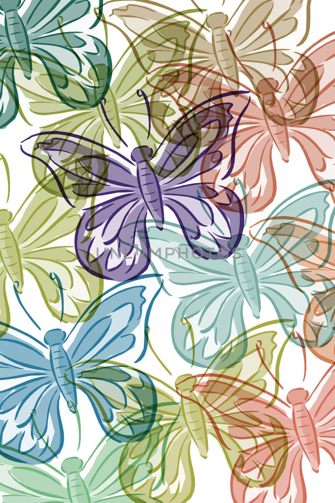 Pattern with butterflies by weknow