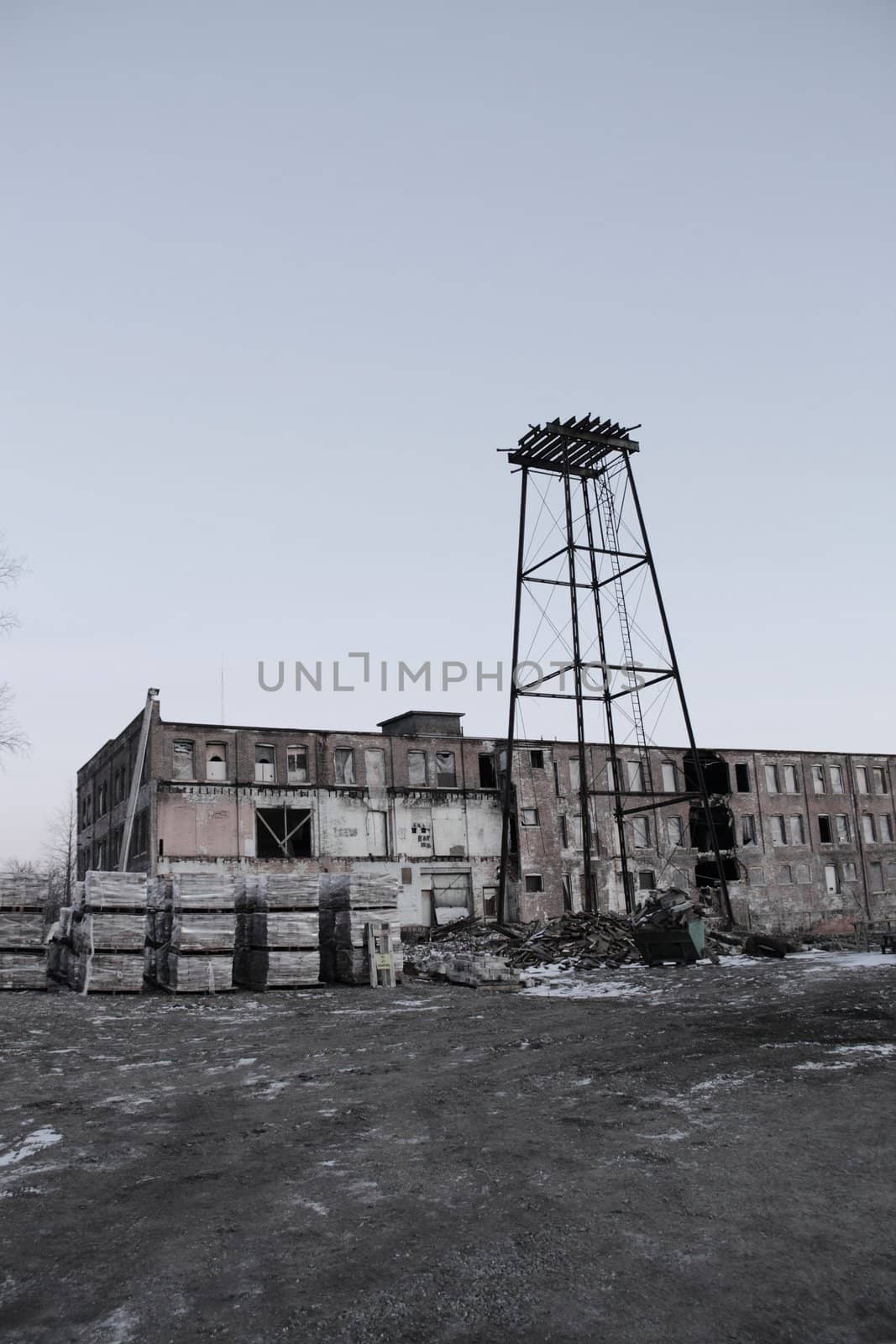 An old factory shot in muted colors.