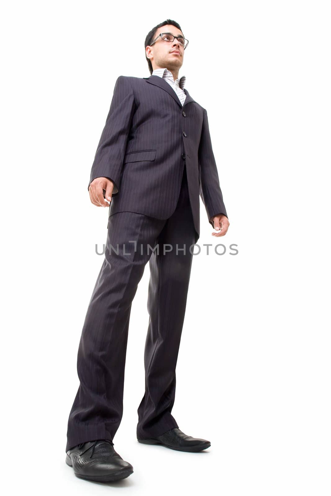 Young business man isolated on white background.