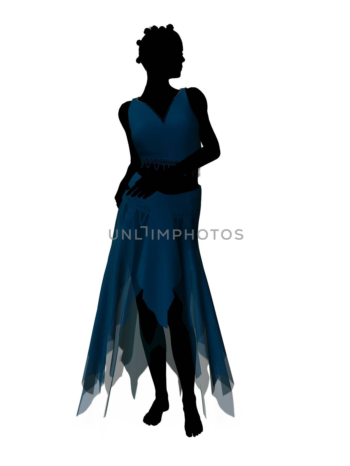 Aladdin fairytale illustration silhouette on a white background