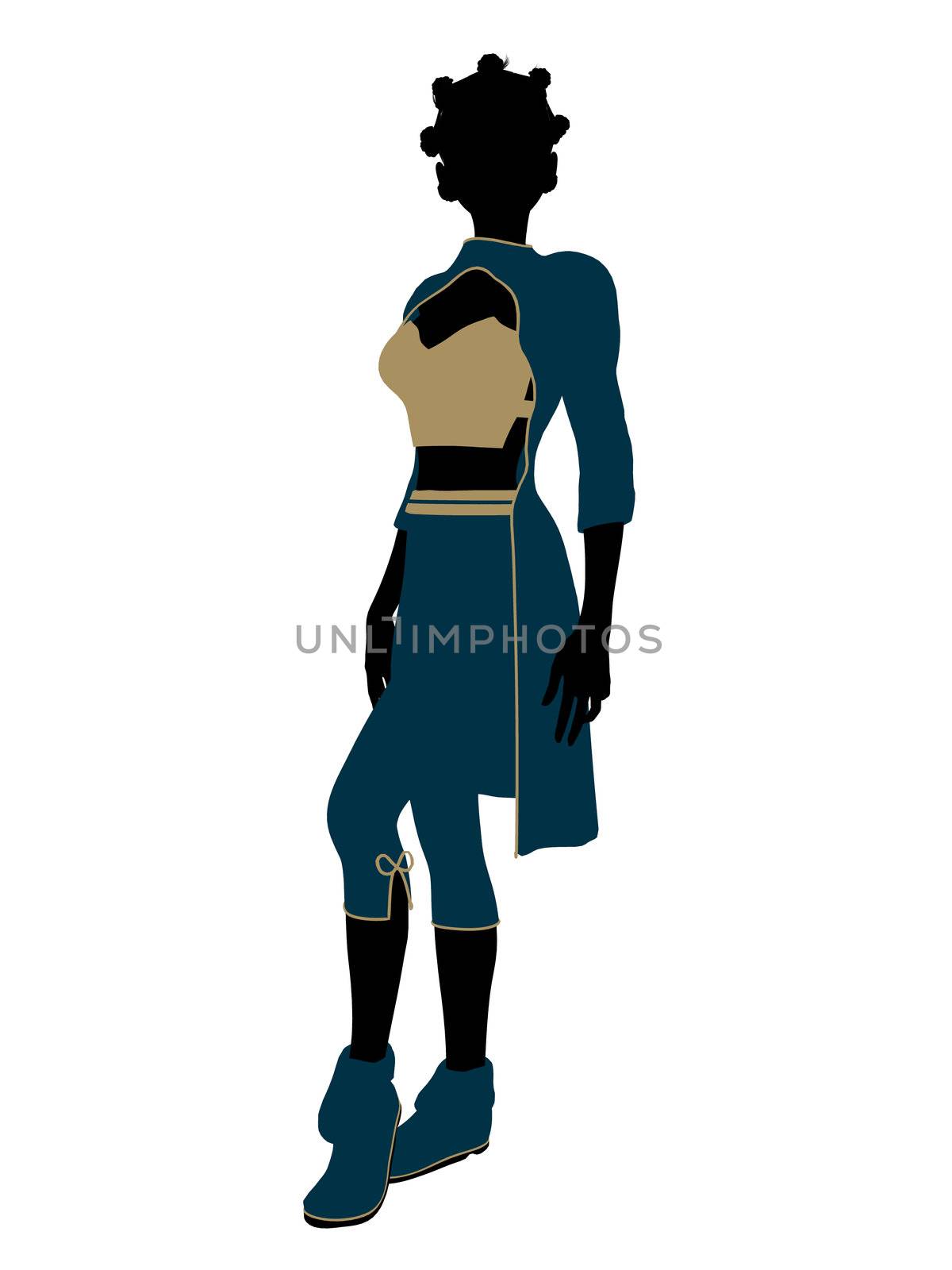 Aladdin fairytale illustration silhouette on a white background