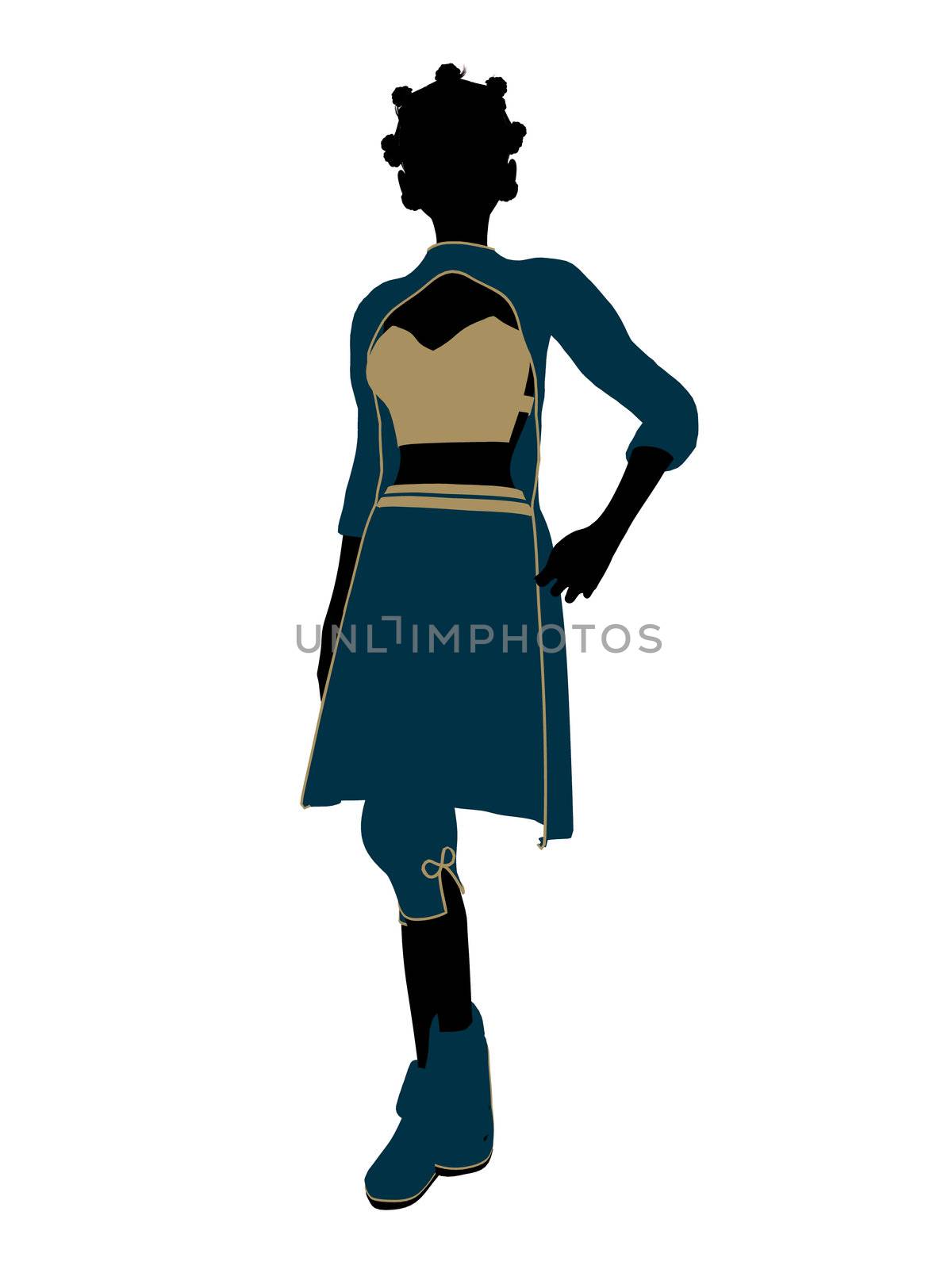 Aladdin fairytale illustration silhouette on a white background