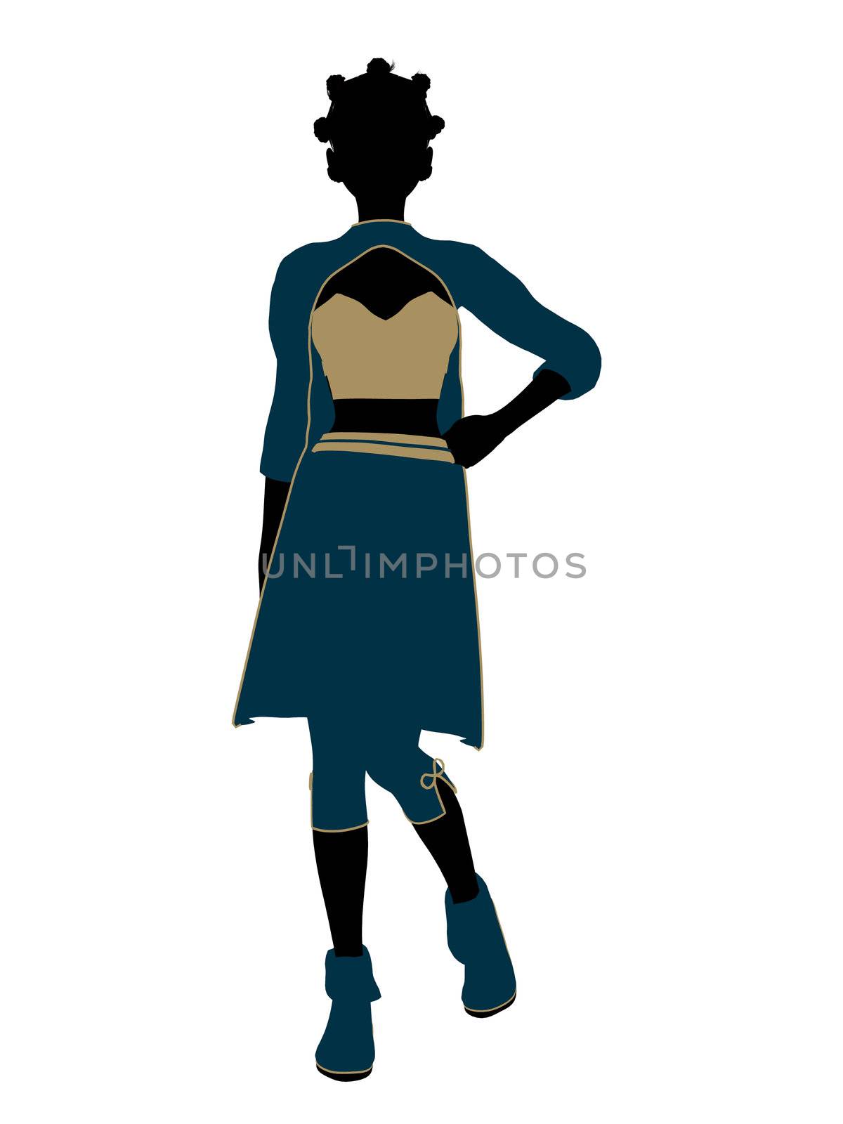 Aladdin fairytale illustration silhouette on a white background