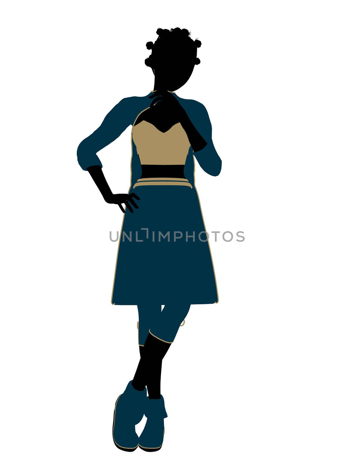 Aladdin fairytale illustration silhouette on a white background