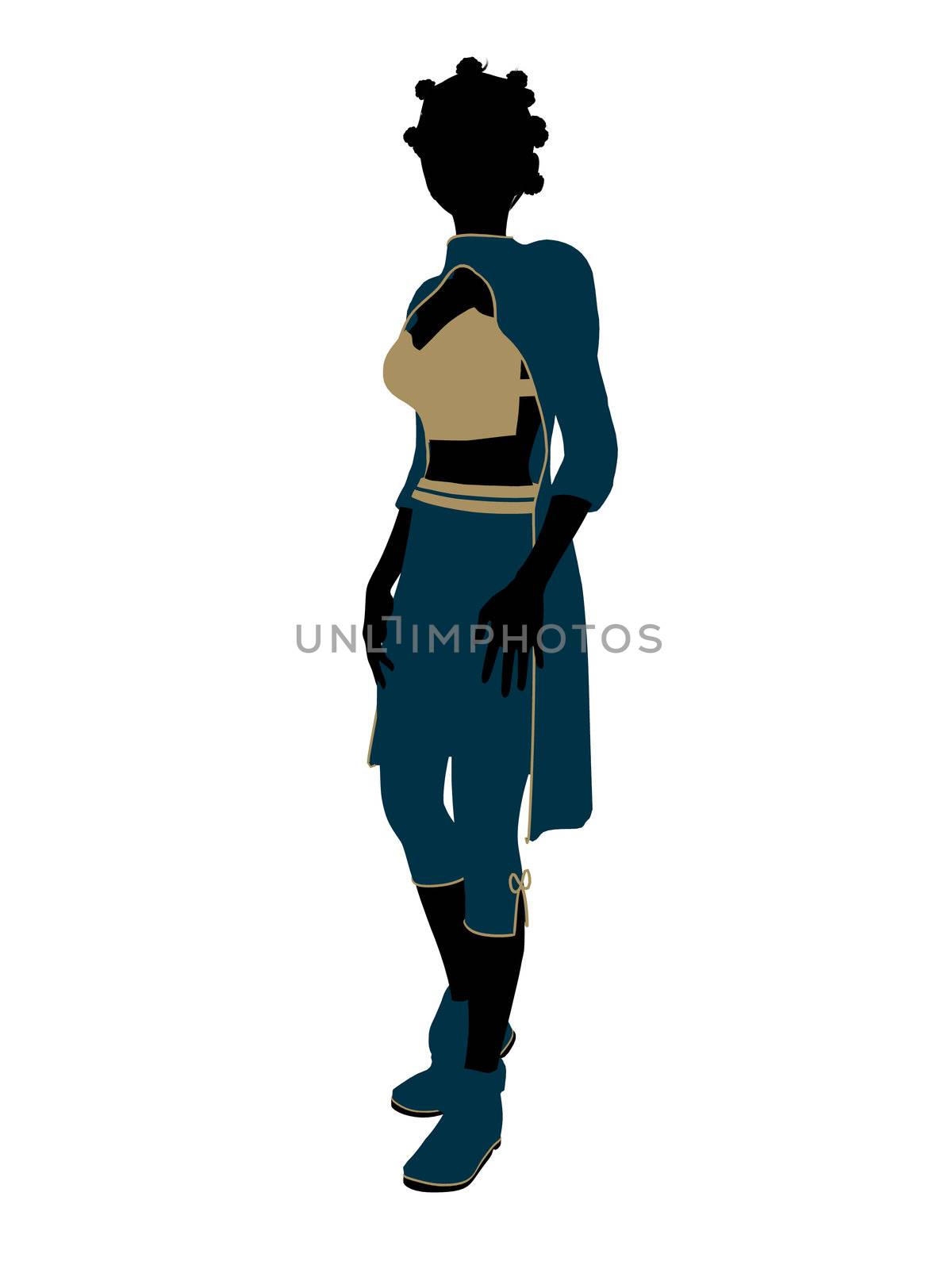 Aladdin fairytale illustration silhouette on a white background