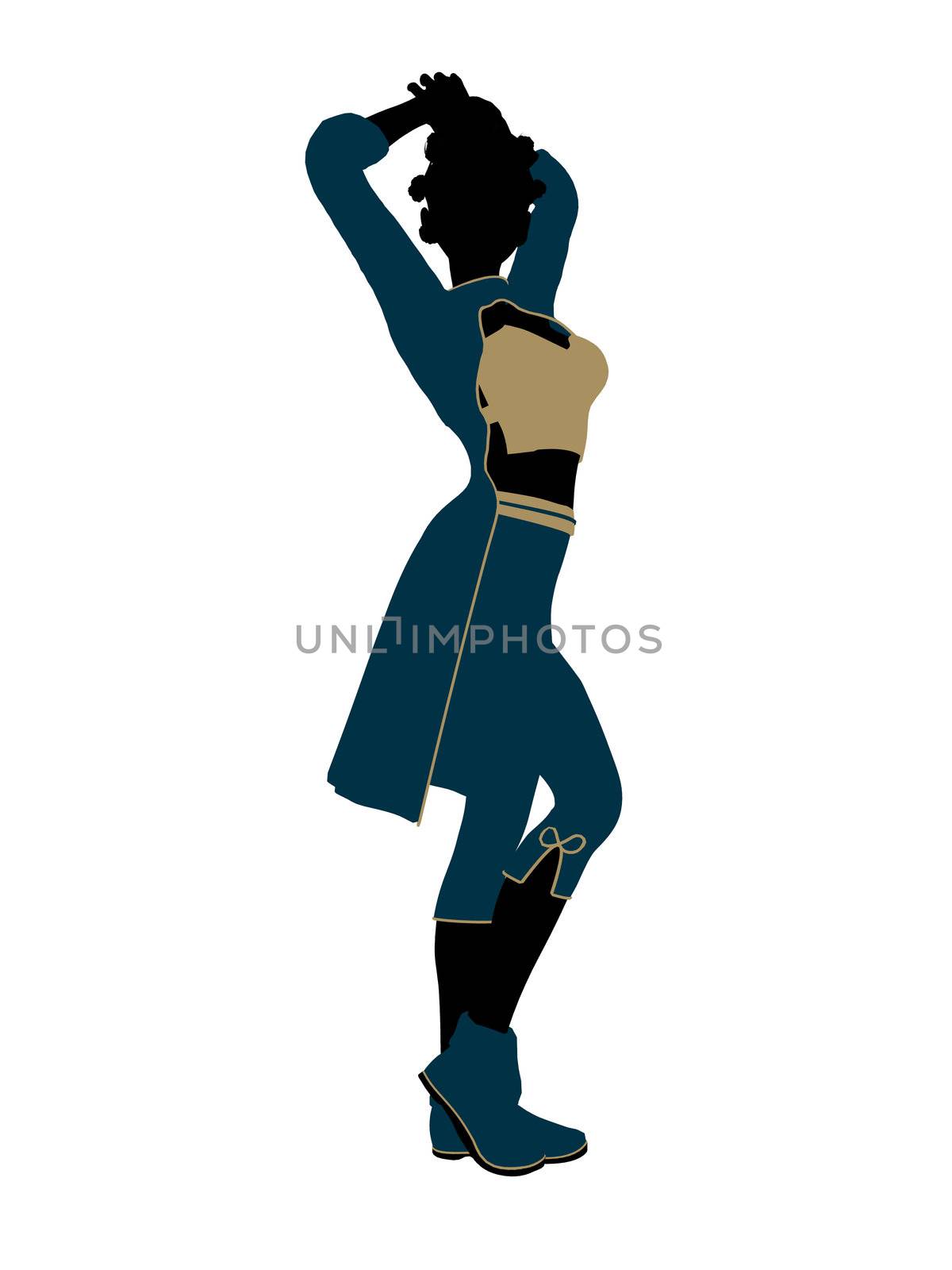 Aladdin fairytale illustration silhouette on a white background