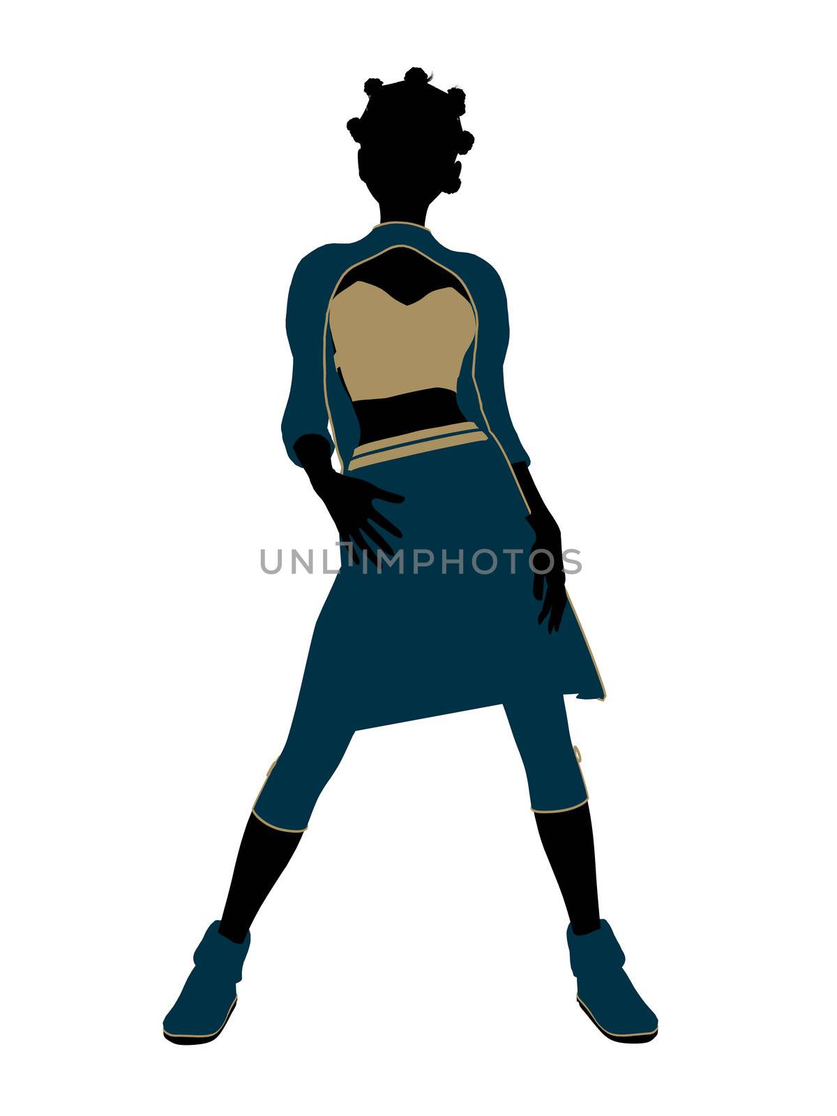 Aladdin fairytale illustration silhouette on a white background