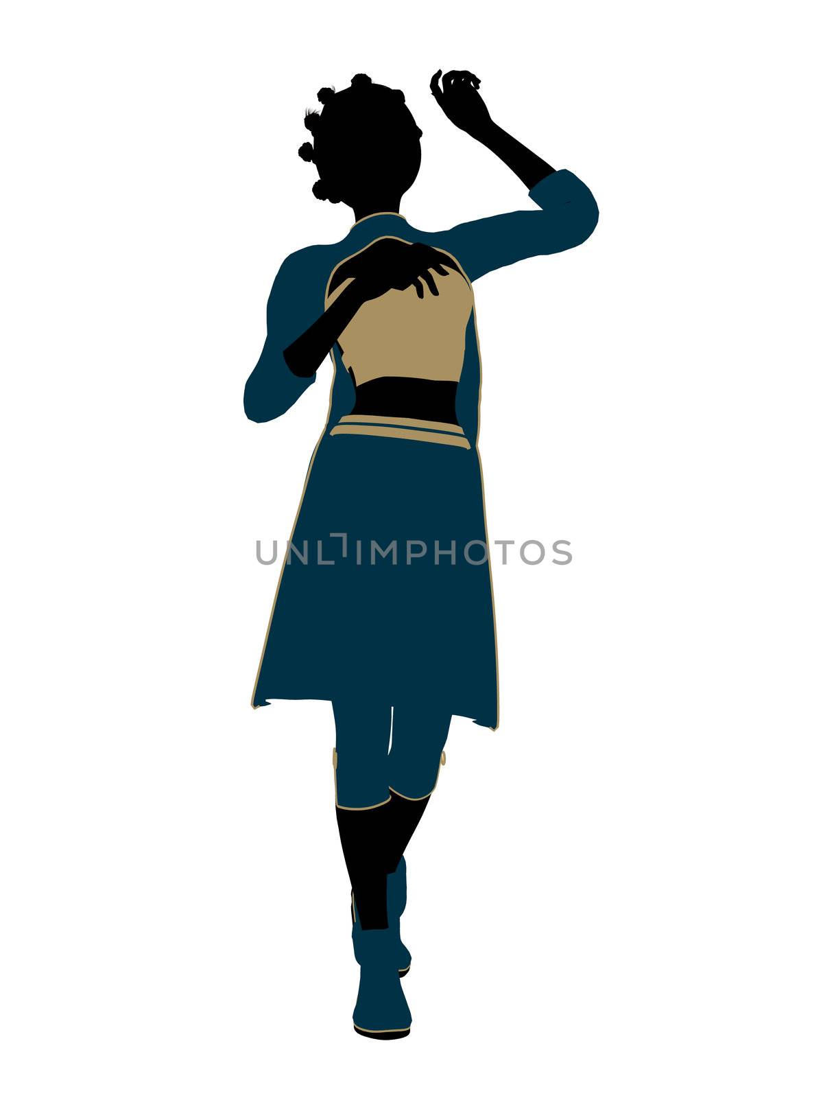 Aladdin fairytale illustration silhouette on a white background