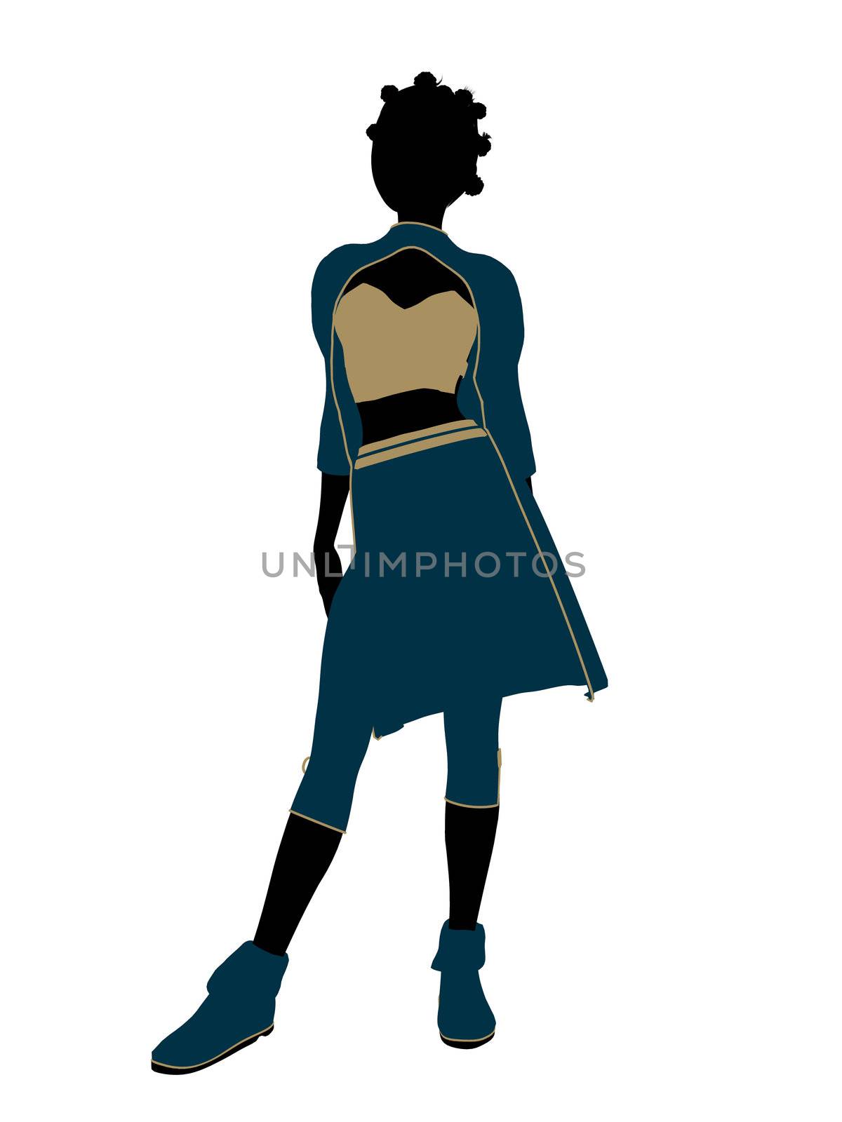Aladdin fairytale illustration silhouette on a white background