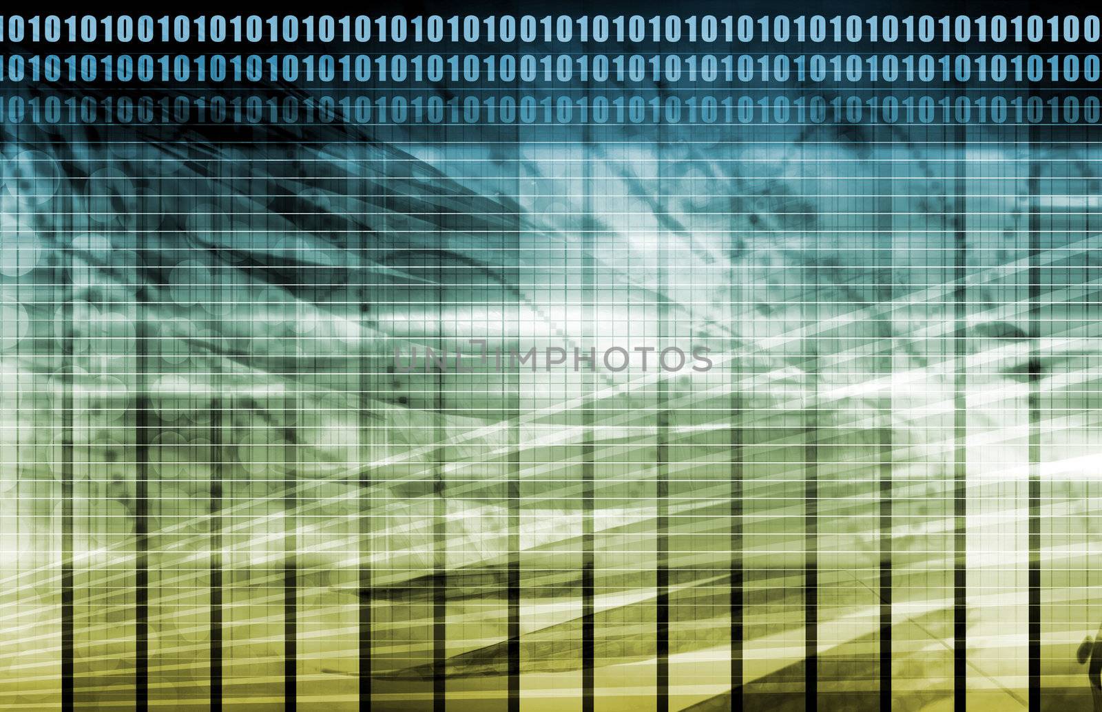 Futuristic Abstract in Web Tech Glowing Lines