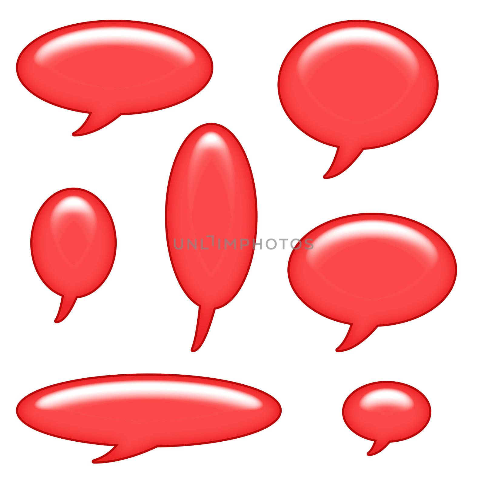 Caption Bubbles Isolated on a White Background