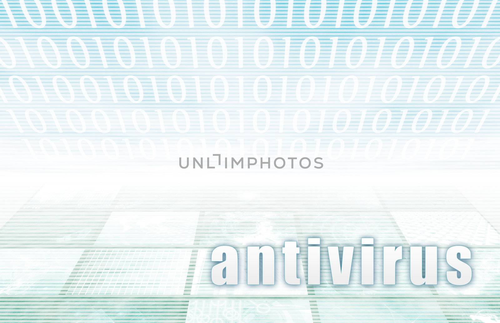 Antivirus on a Clear Blue Tech Background