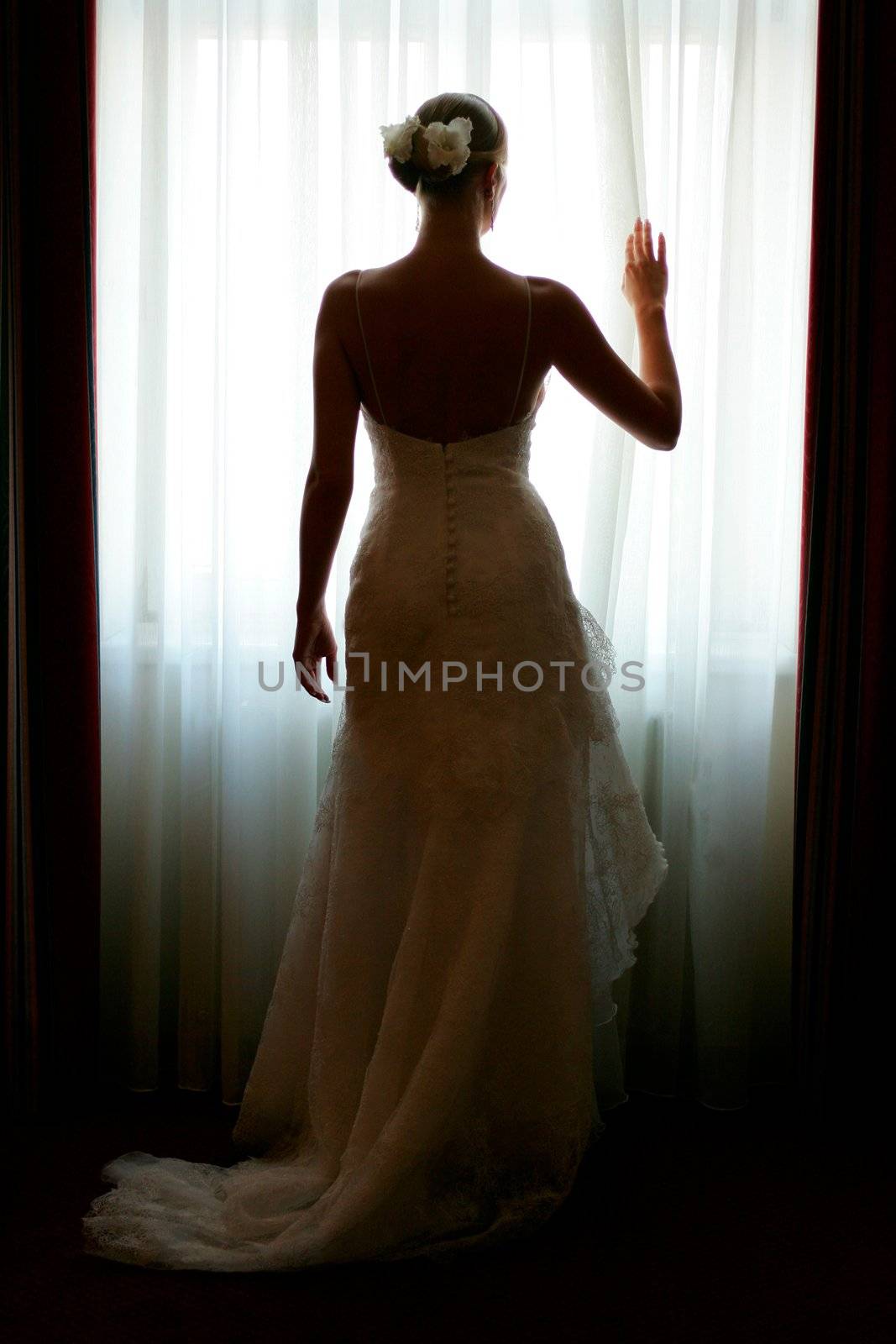 Silhouette of a beautiful bride by speedfighter