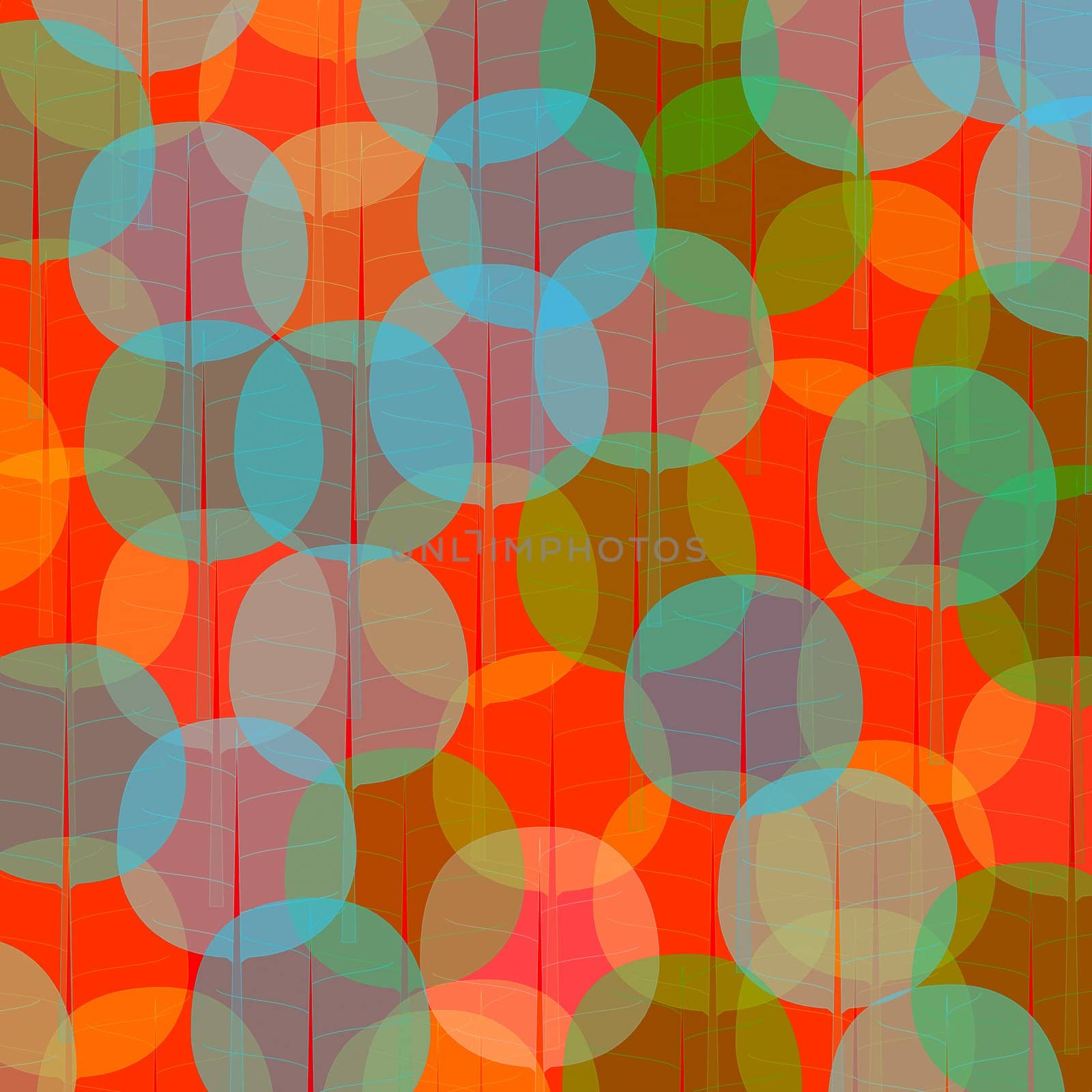 Many coloured balls in pattern on black background