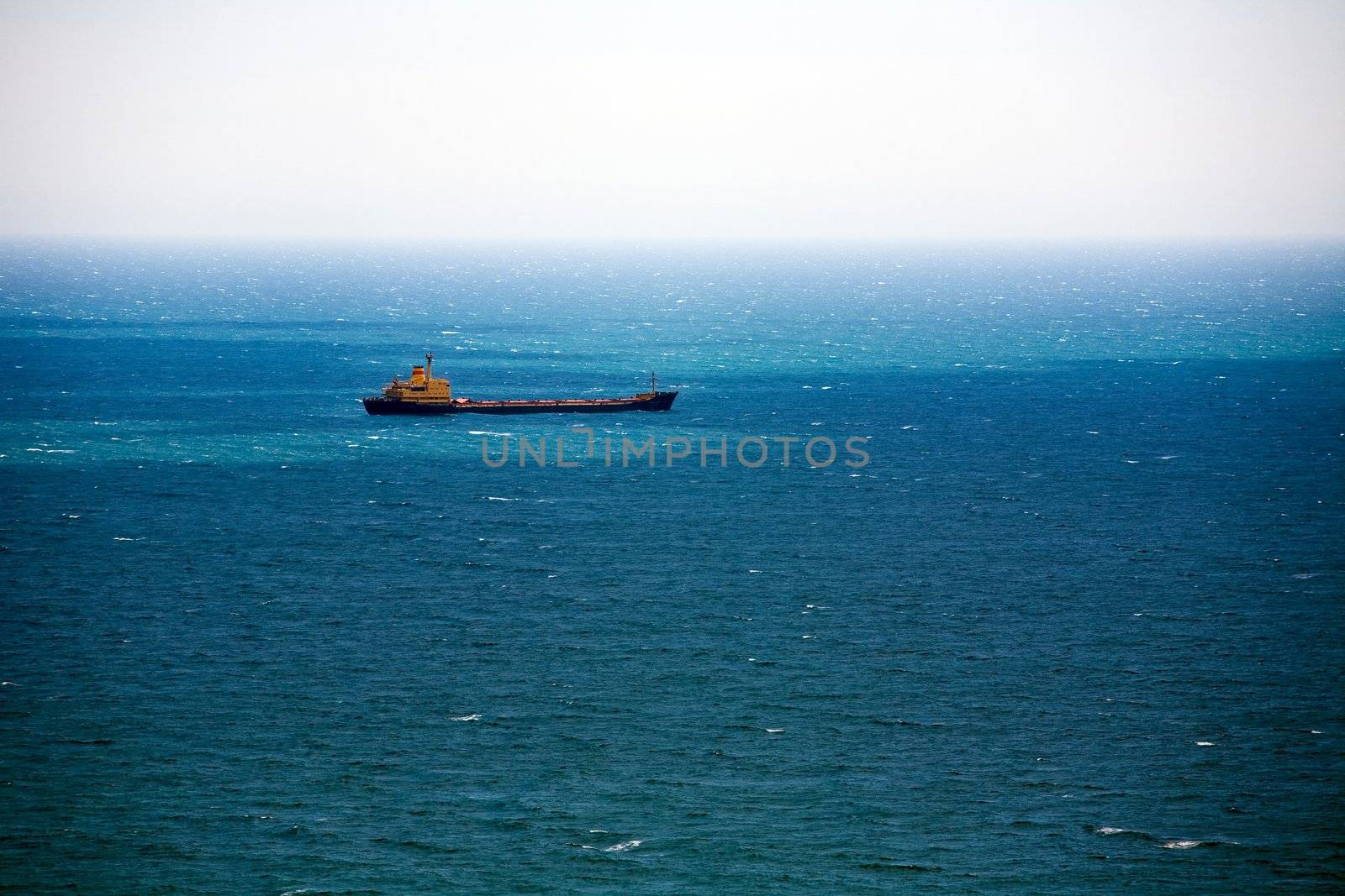 Cargo ship in Mediterranean Sea, Spain