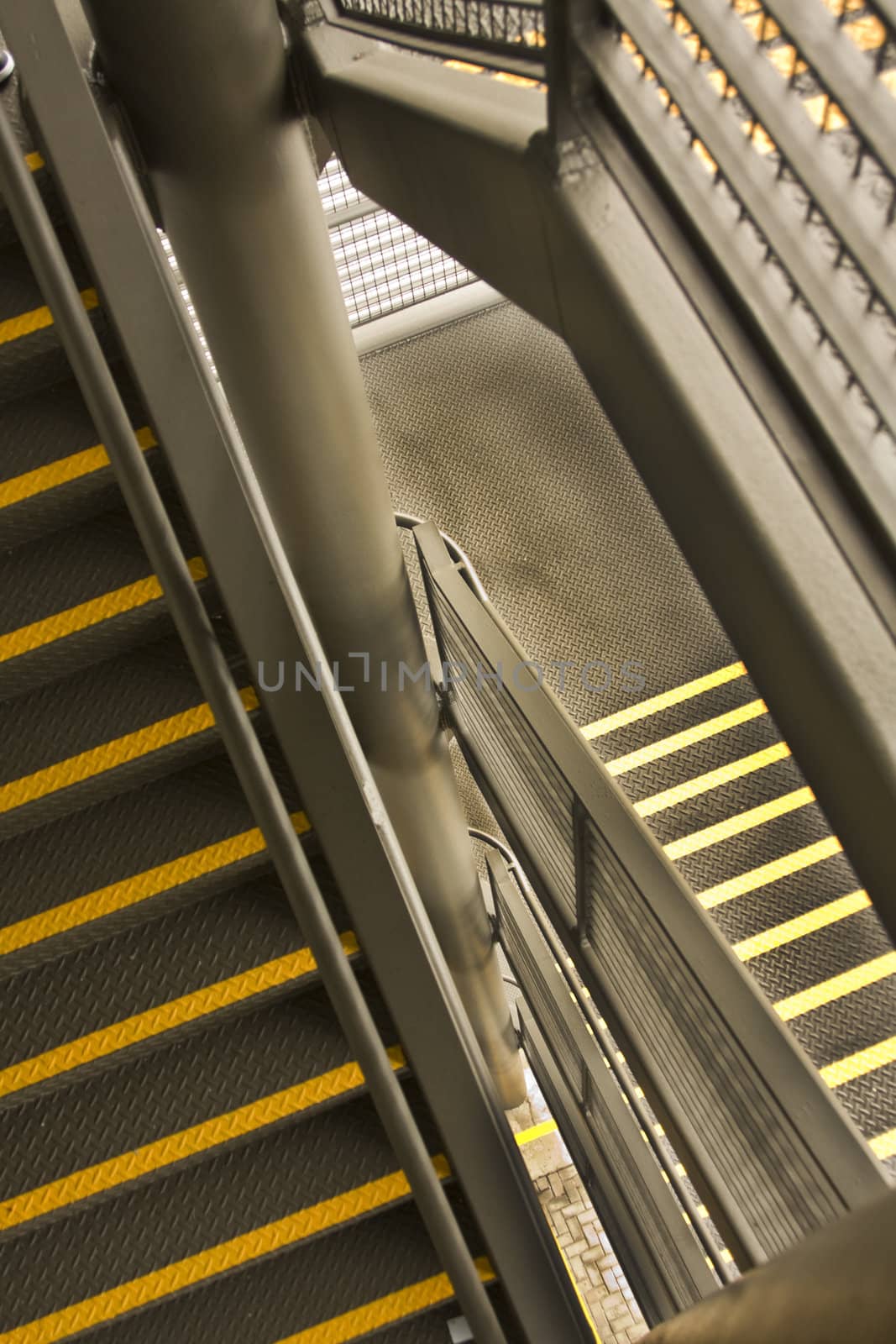 Close shot of metal stair